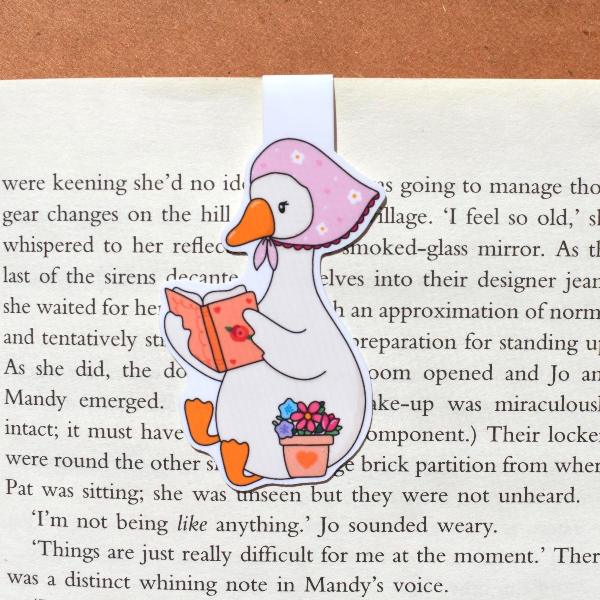 Goose Reading a Book Magnetic Bookmark