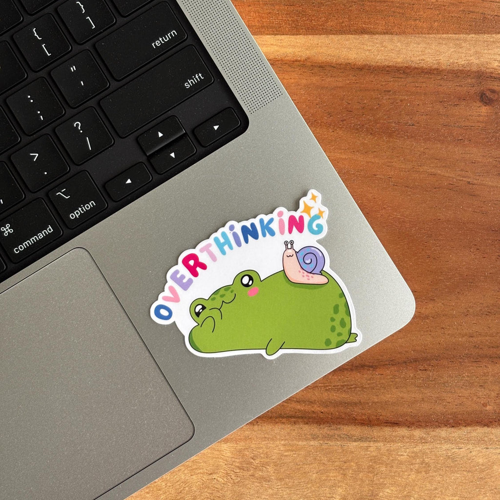 Overthinking Frog Vinyl Sticker