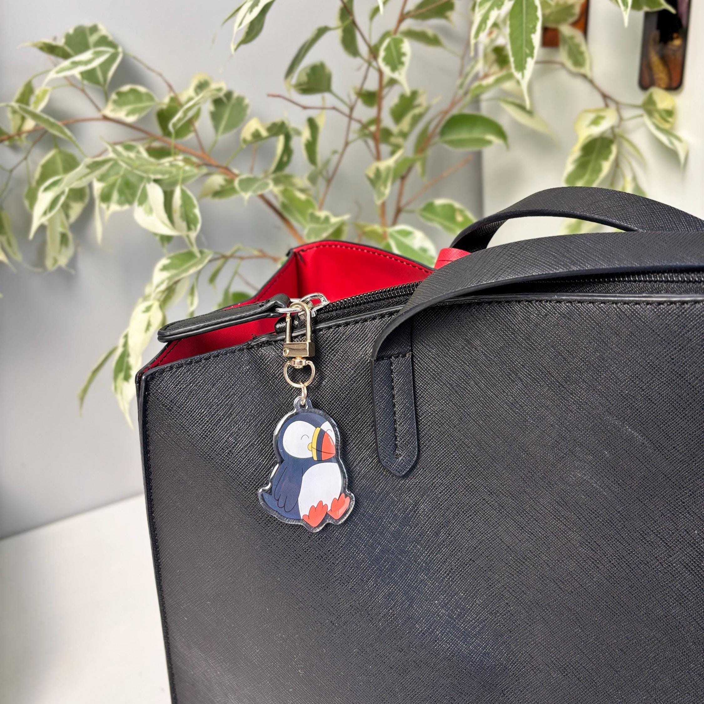 Cozy Puffin Acrylic Keychain