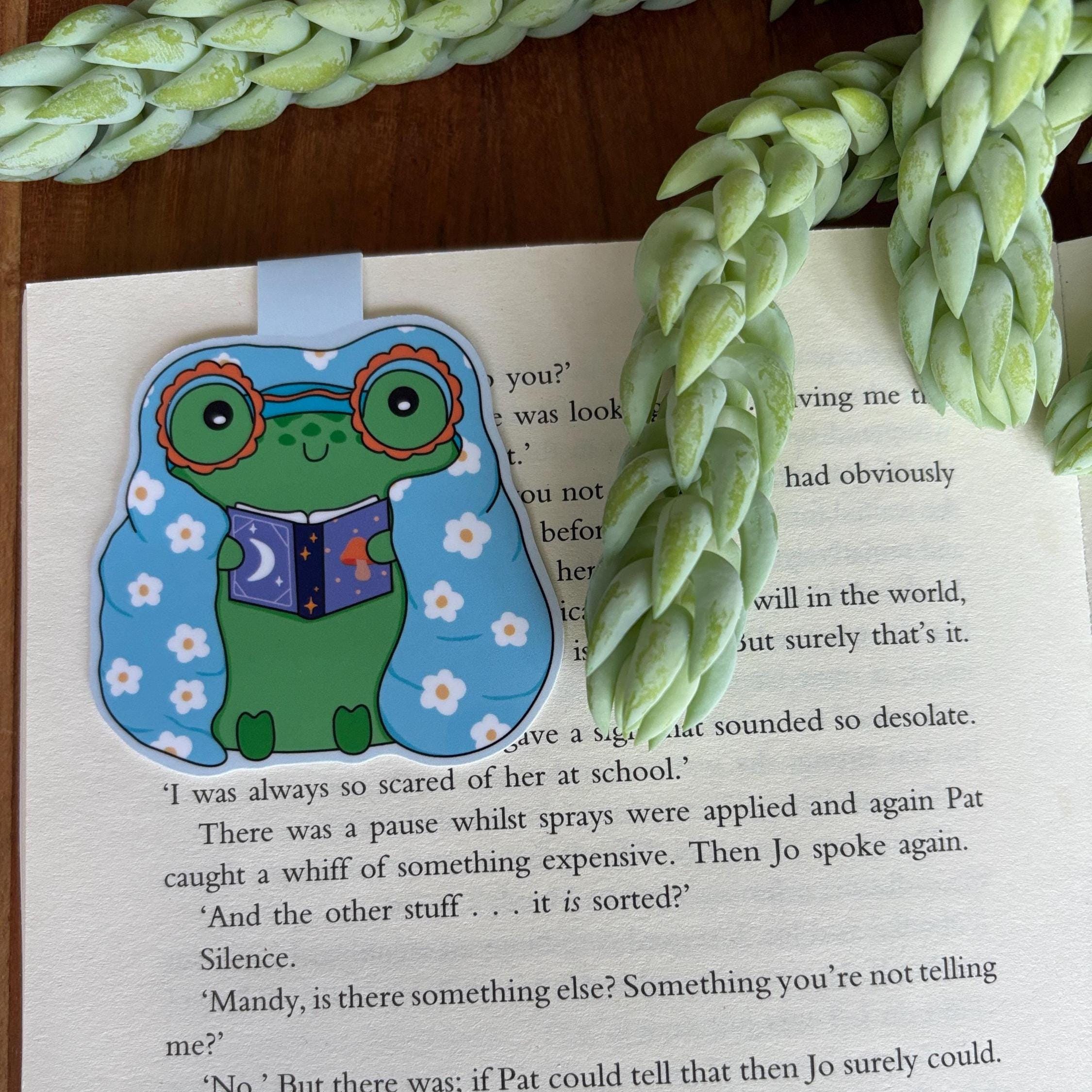 Frog Reading Book Magnetic Bookmark