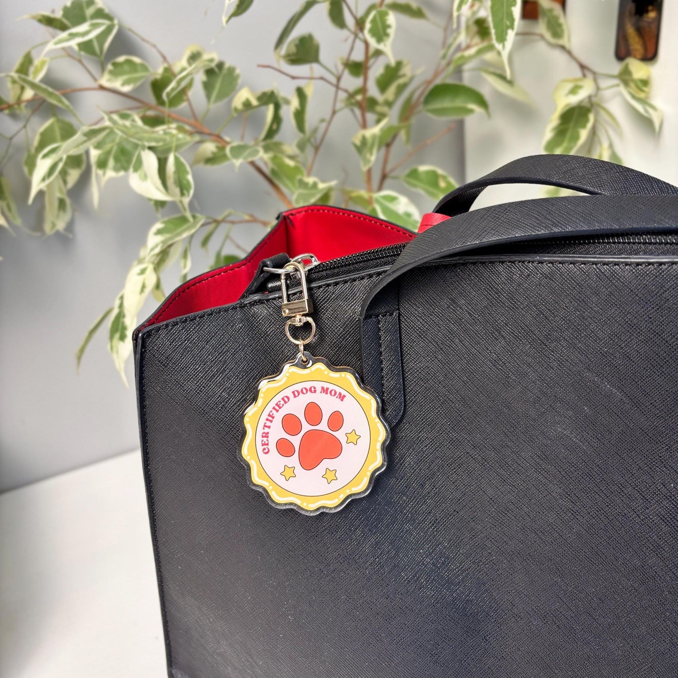 Certified Dog Mom Badge Acrylic Keychain
