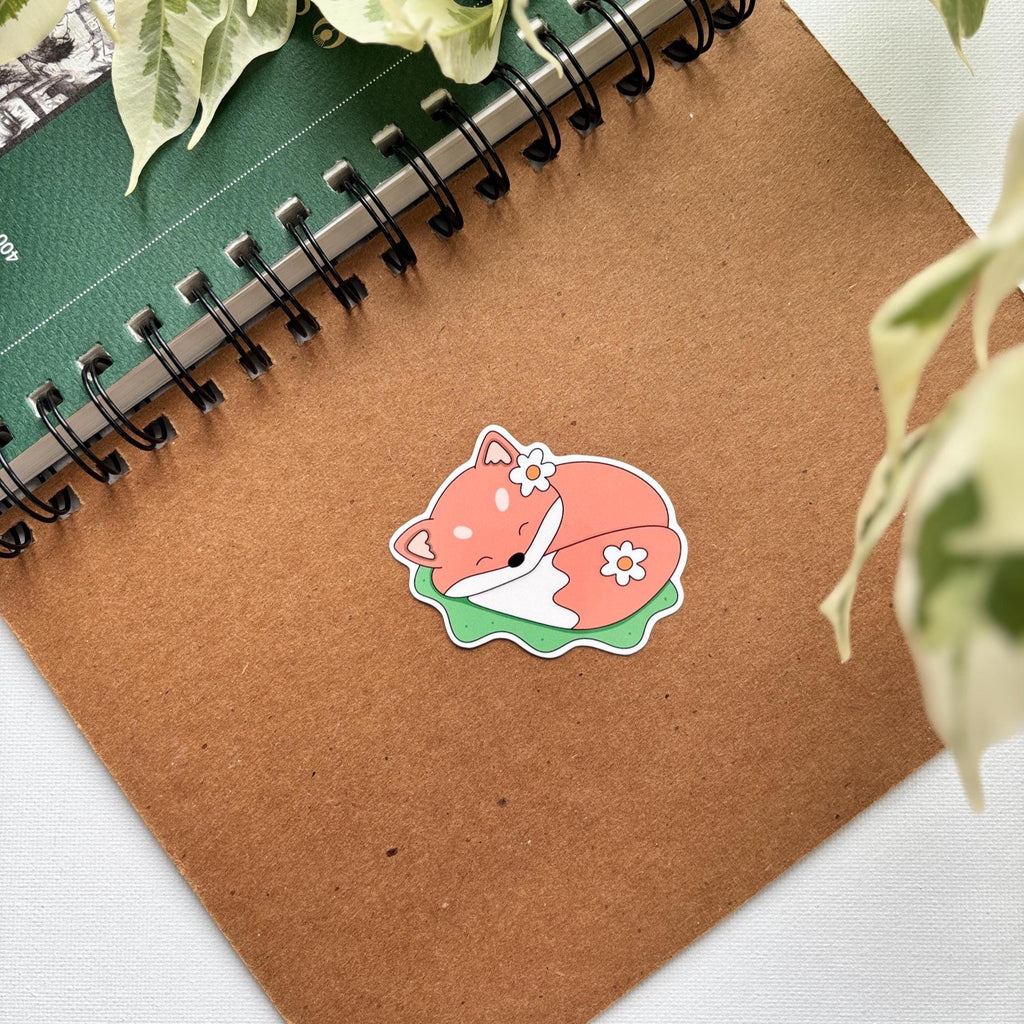 Cute Fox Sleeping Vinyl Sticker
