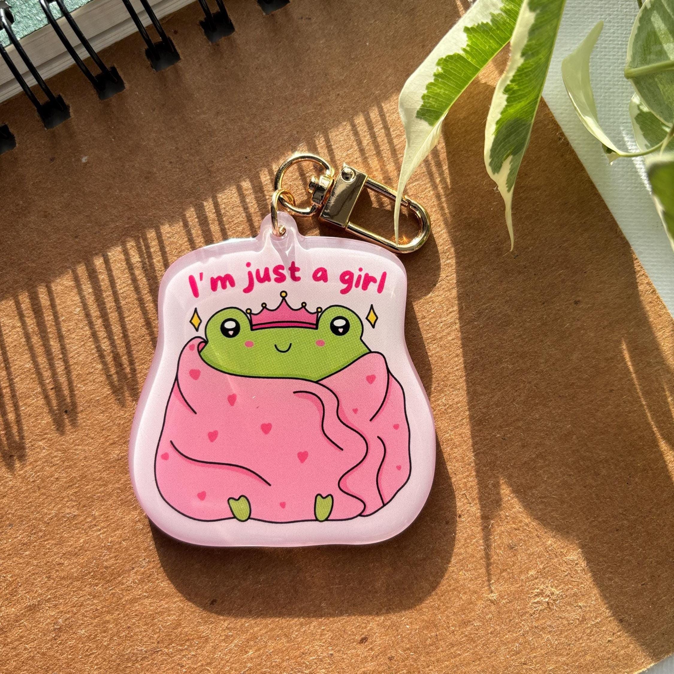 I'm Just a Girl Froggy Acrylic Keychain