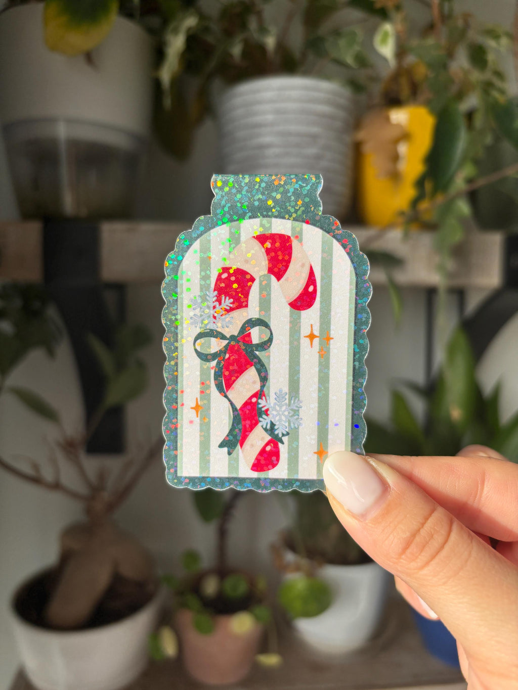 Candy Cane Magnetic Bookmark
