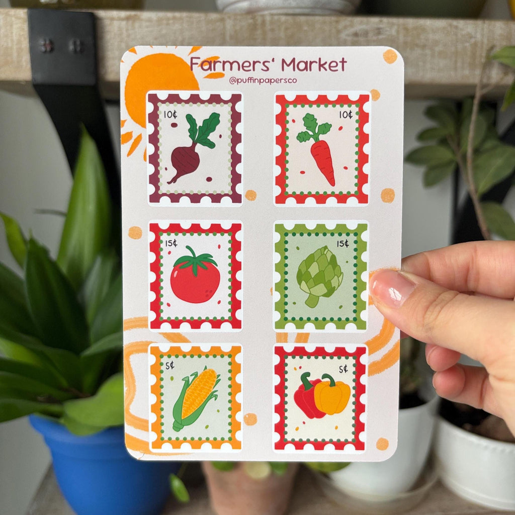 Farmers' Market Stamps Sticker Sheet