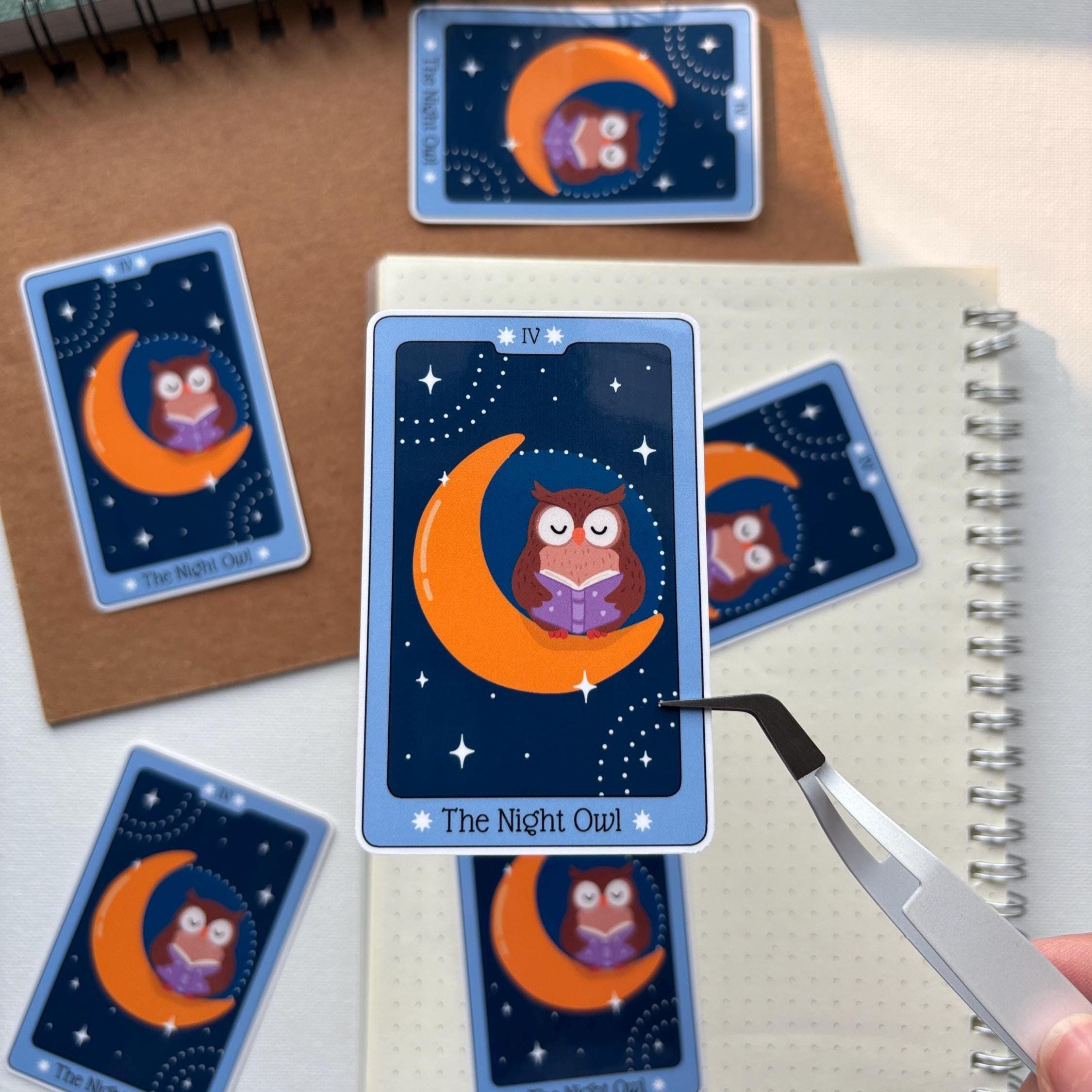 Night Owl Tarot Card Vinyl Sticker