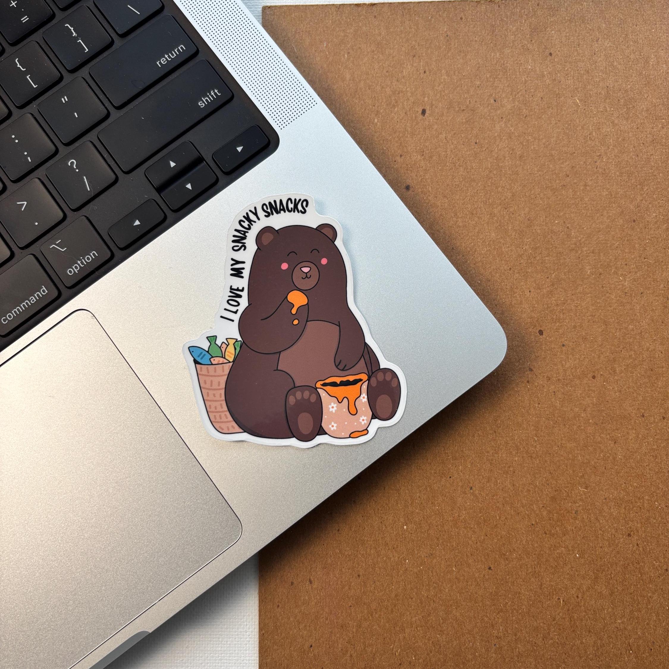 Snacky Snacks Bear Vinyl Sticker
