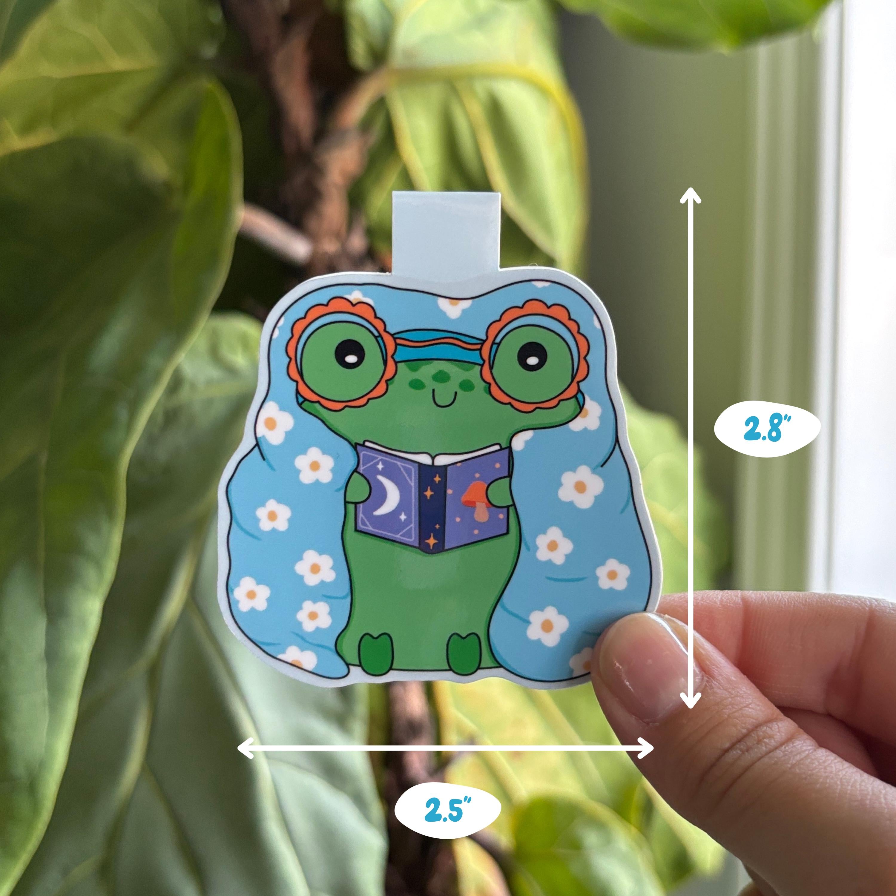 Frog Reading Book Magnetic Bookmark