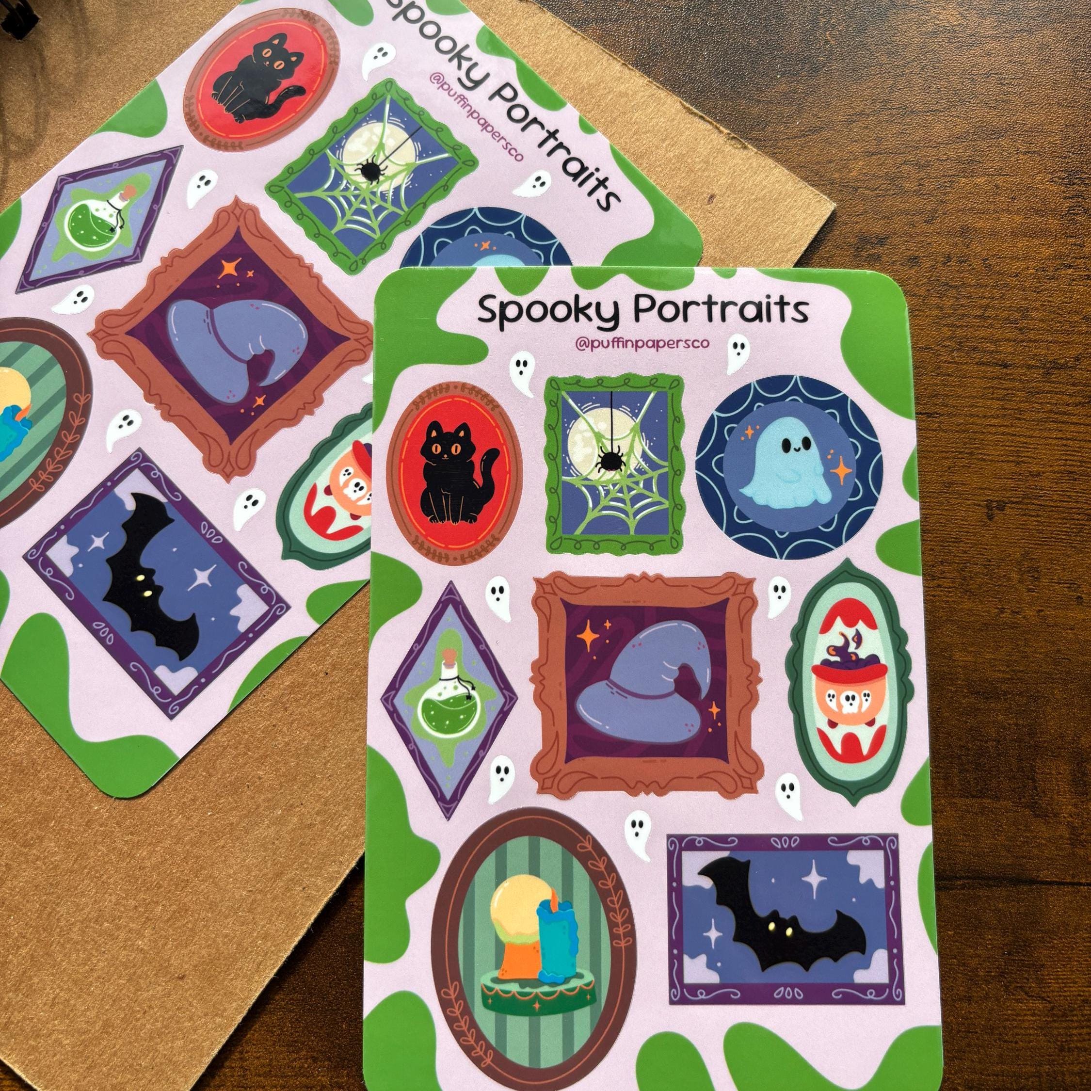 Spooky Portraits Sticker Sheet