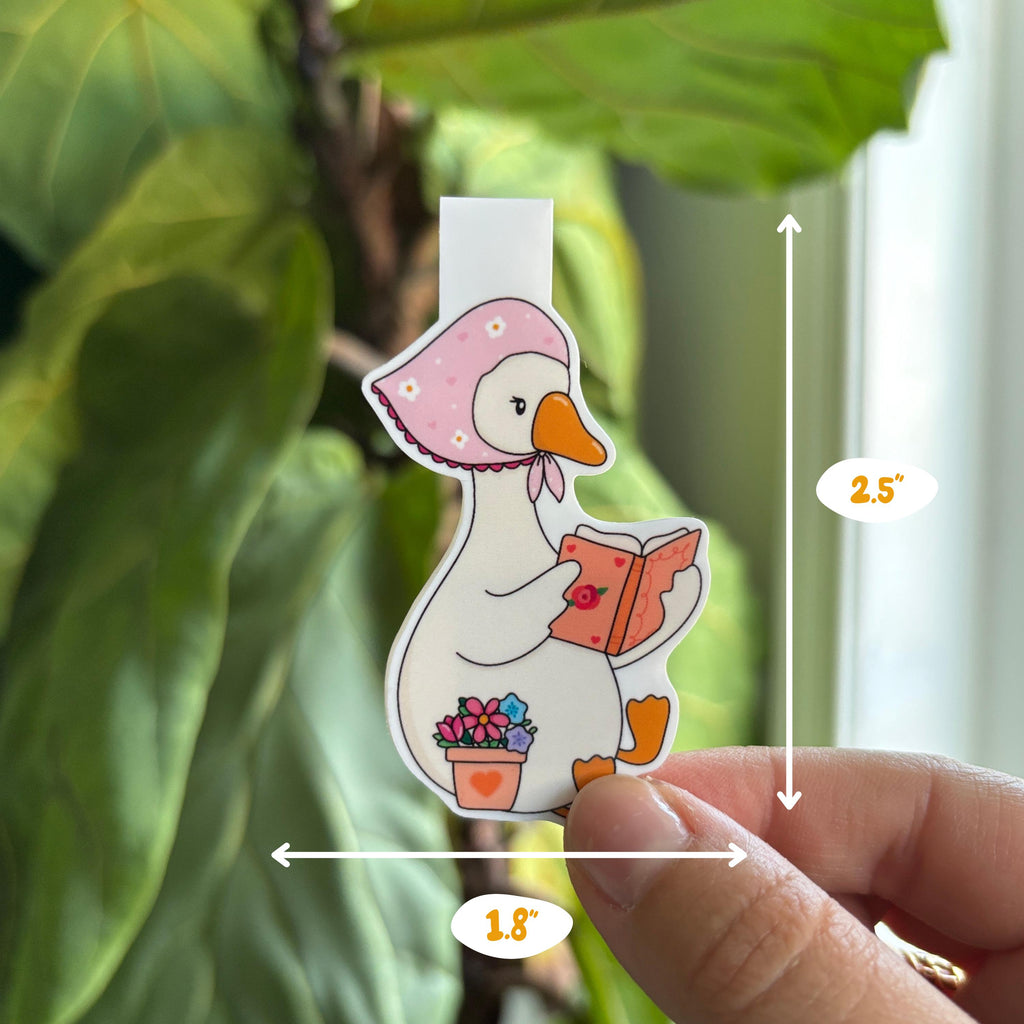 Goose Reading a Book Magnetic Bookmark