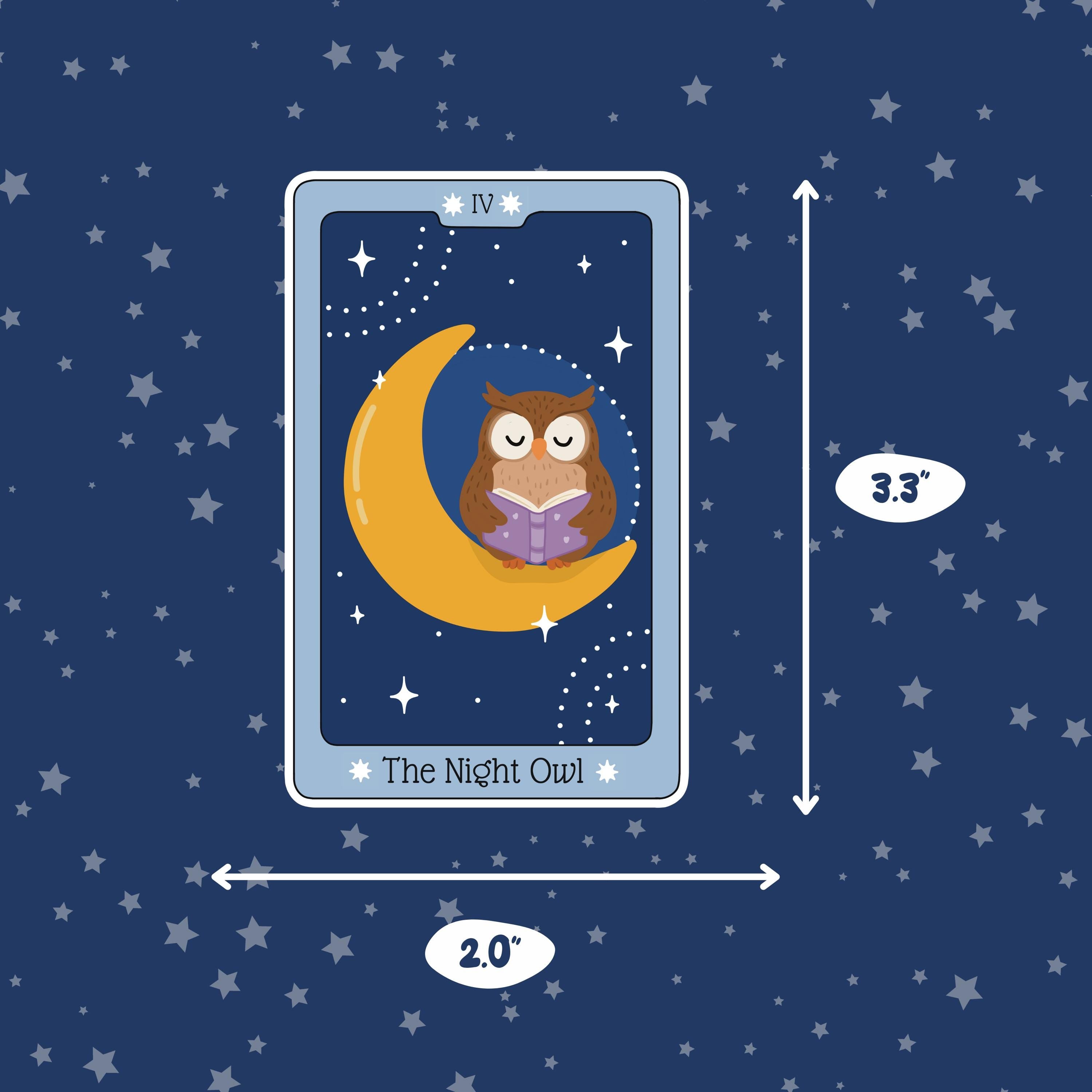 Night Owl Tarot Card Vinyl Sticker
