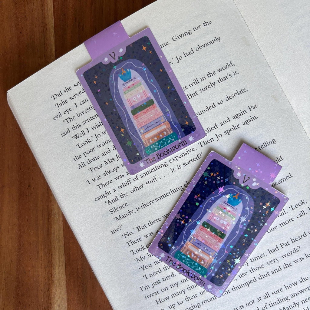 Bookworm Tarot Card Magnetic Bookmark