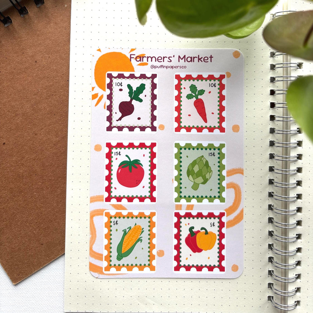 Farmers' Market Stamps Sticker Sheet