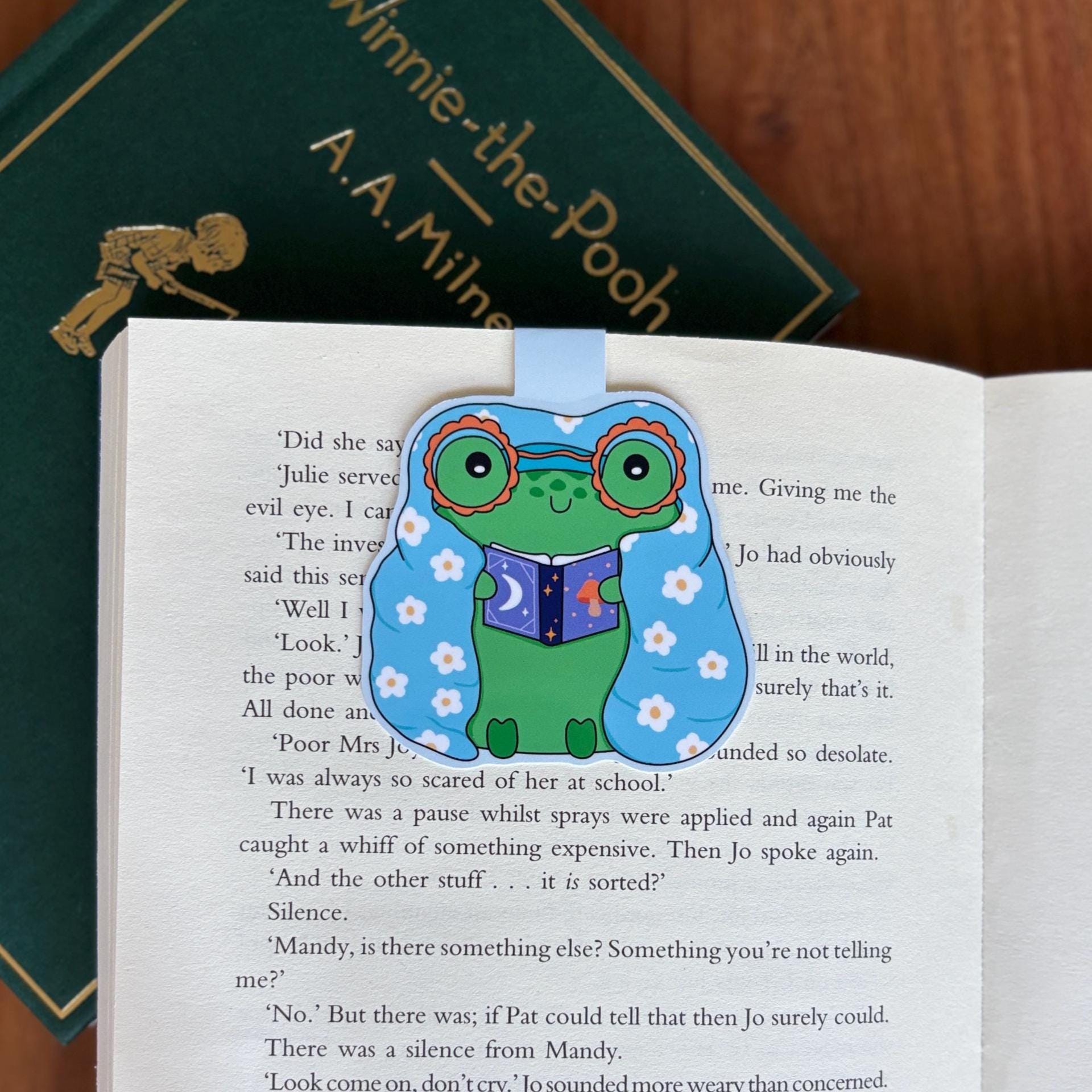 Frog Reading Book Magnetic Bookmark