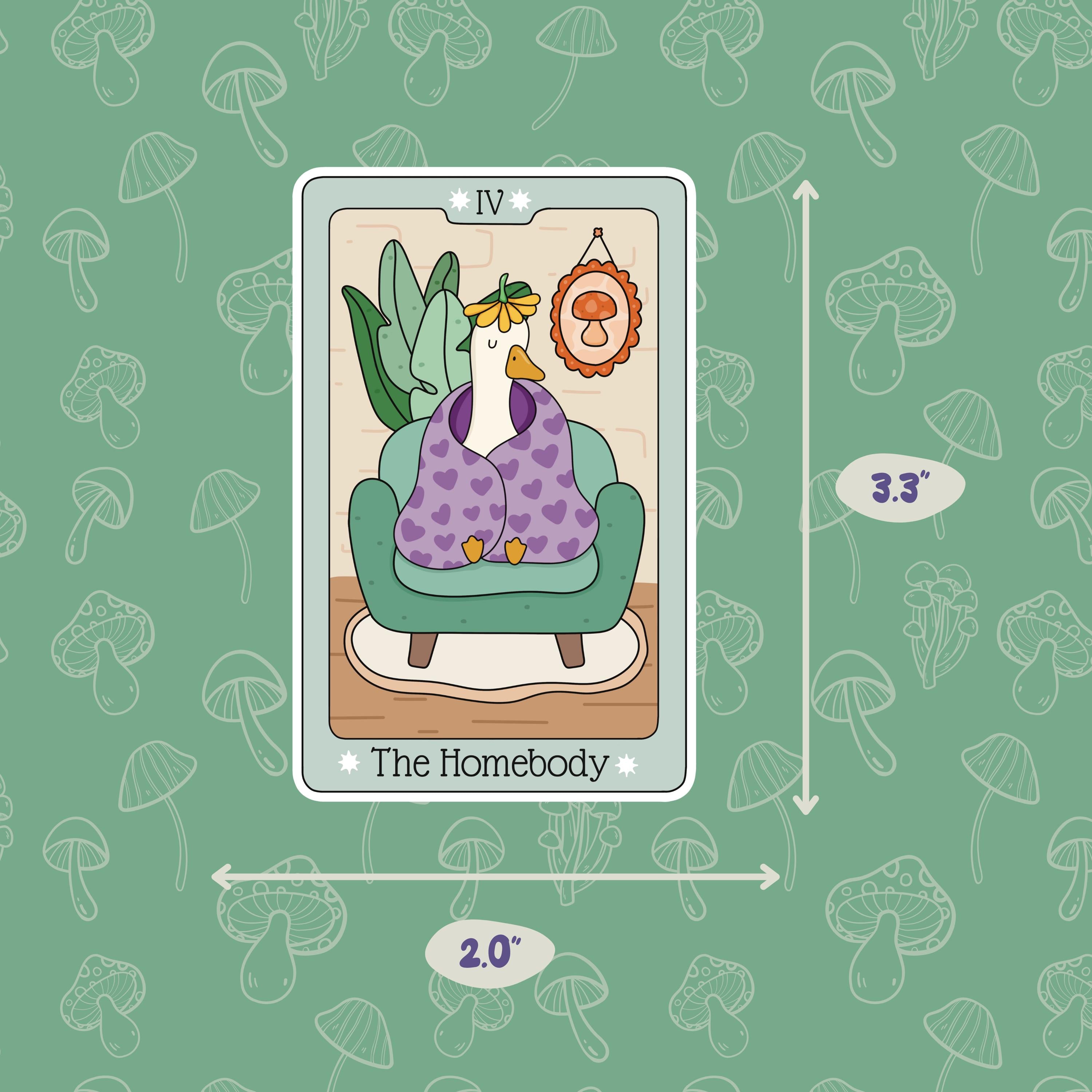 Homebody Tarot Card Vinyl Sticker