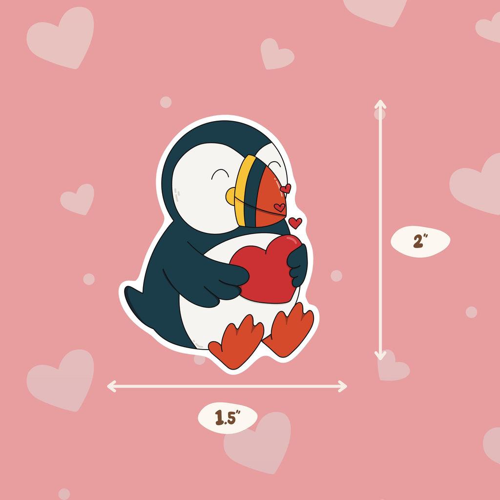 Love Puffin Vinyl Sticker