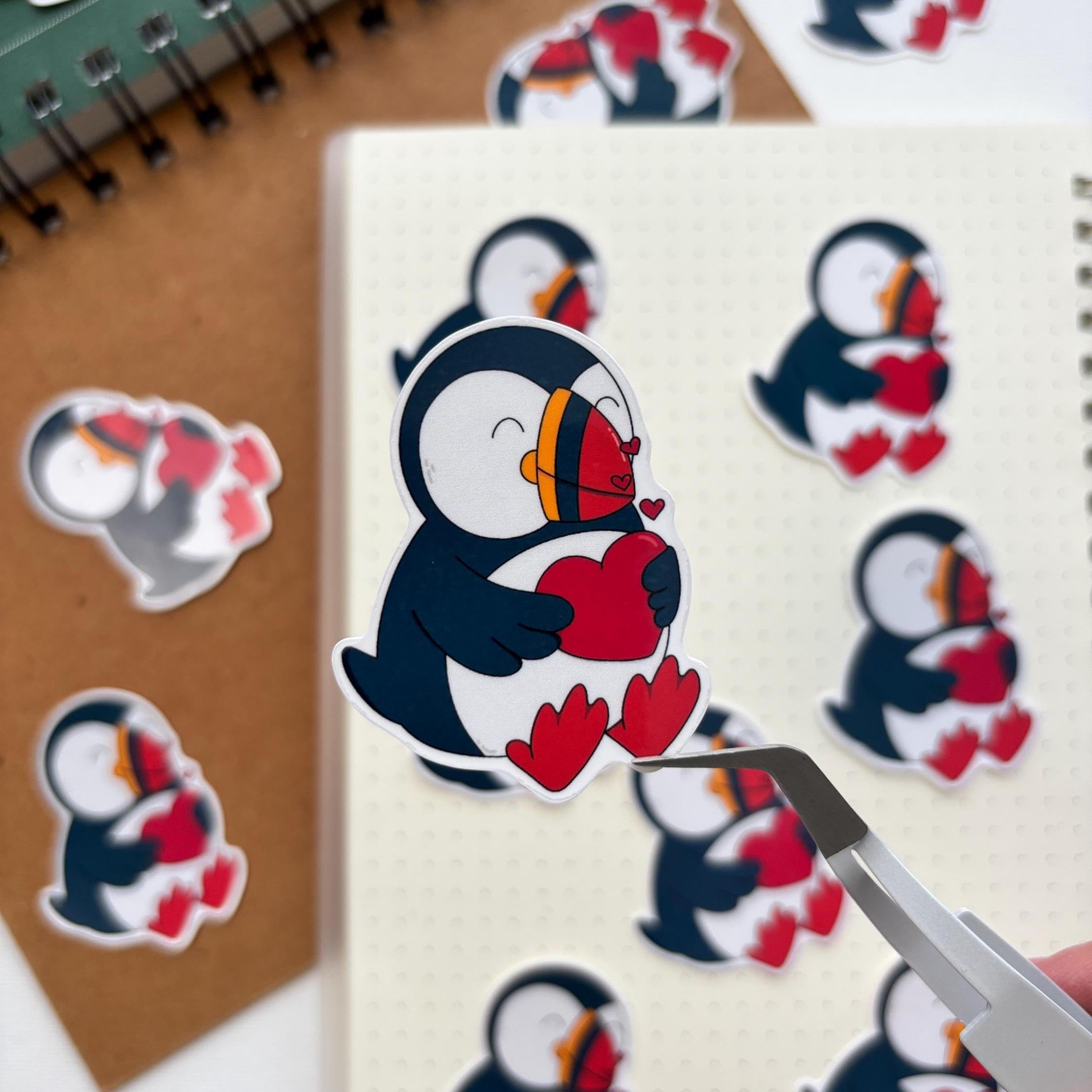 Love Puffin Vinyl Sticker