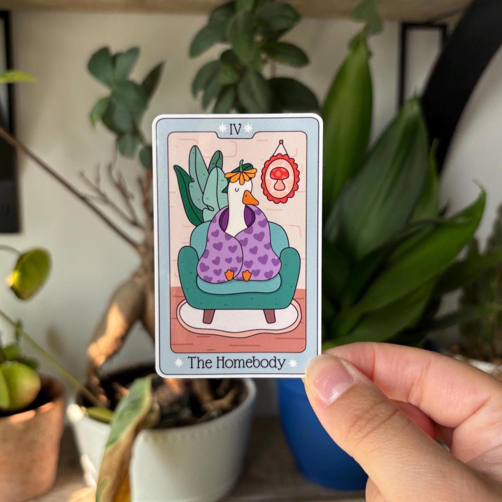 Homebody Tarot Card Vinyl Sticker