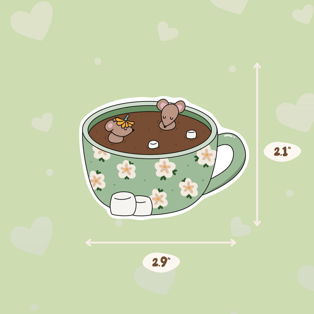 Hot Chocolate Mouse Vinyl Sticker