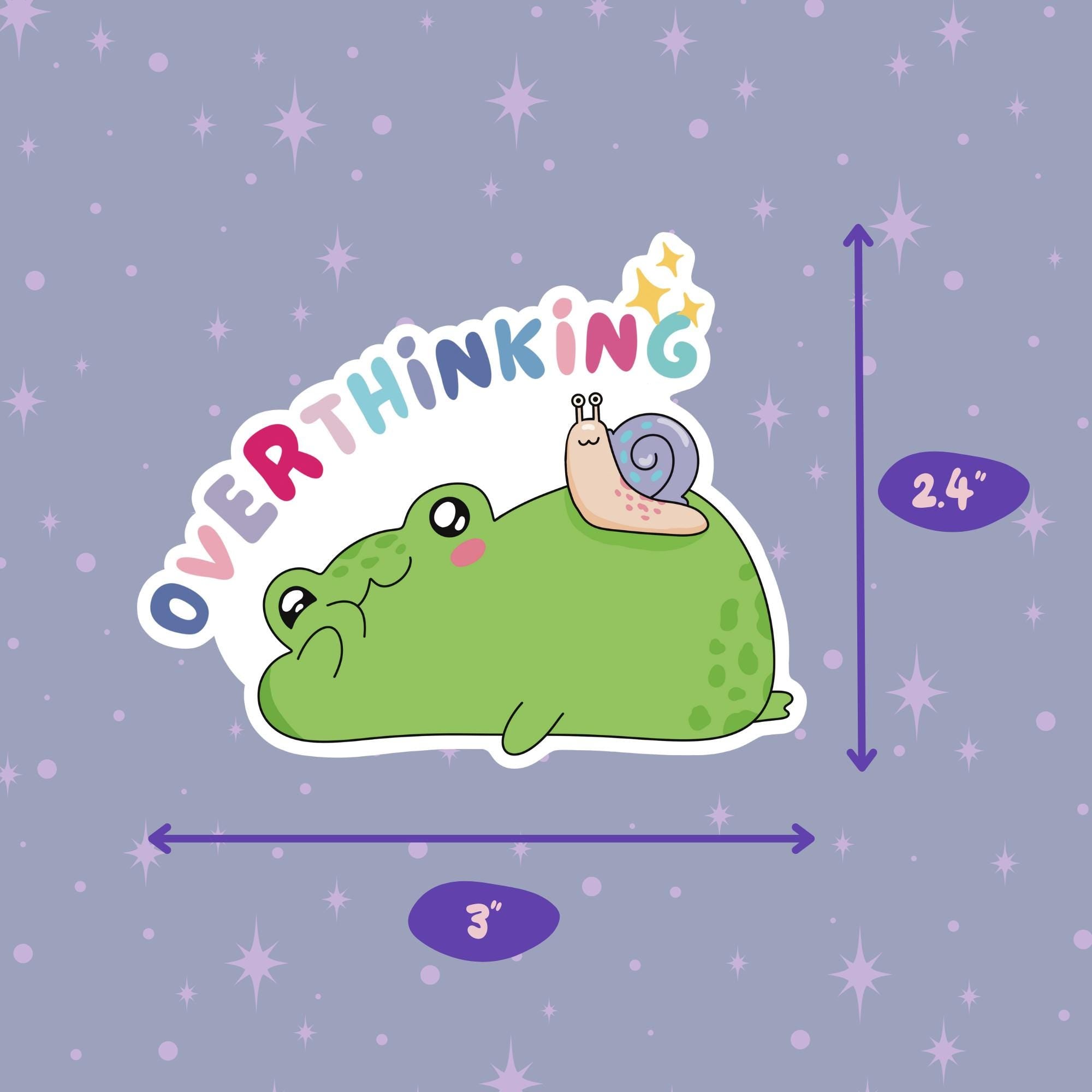 Overthinking Frog Vinyl Sticker