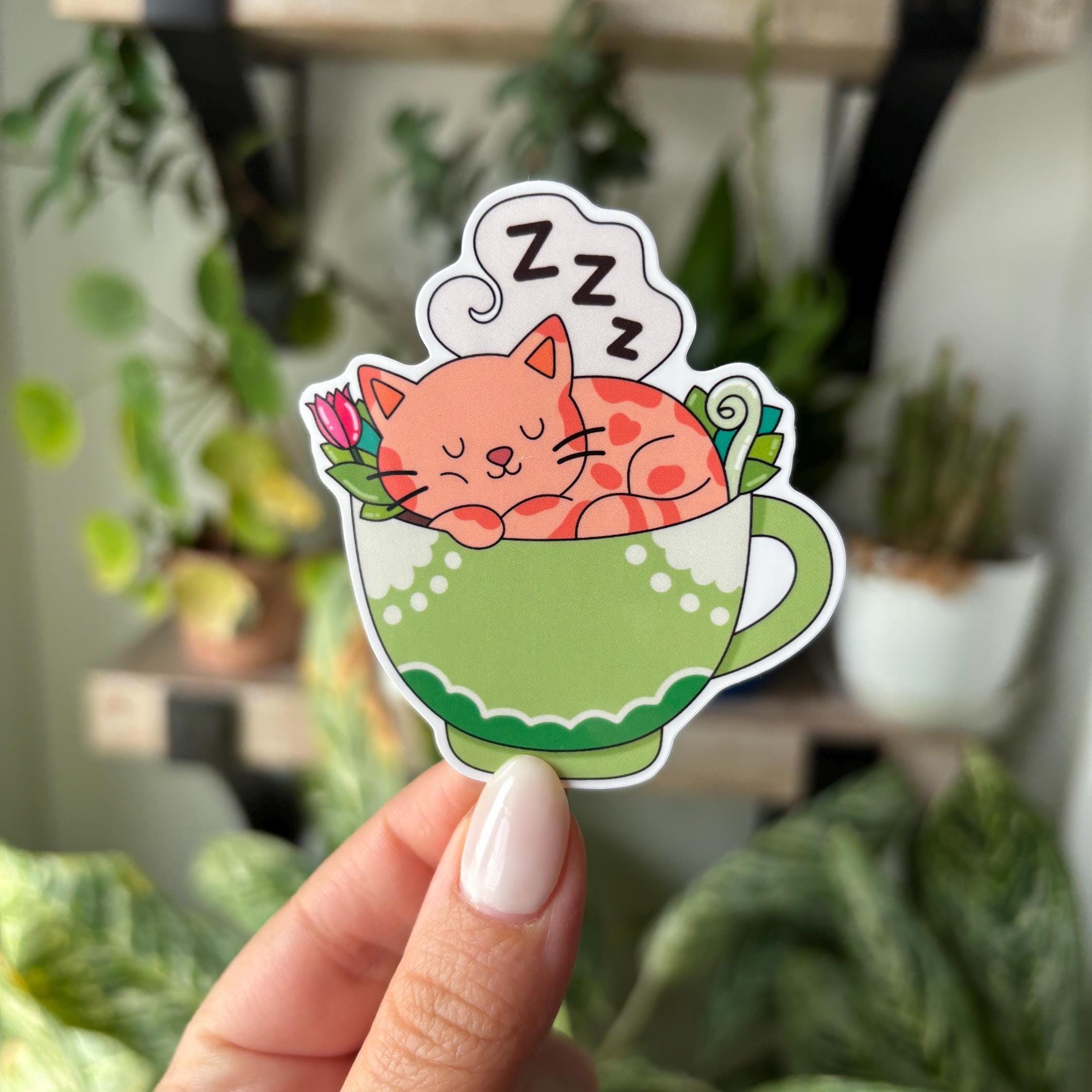 Sleepy Cat Vinyl Sticker