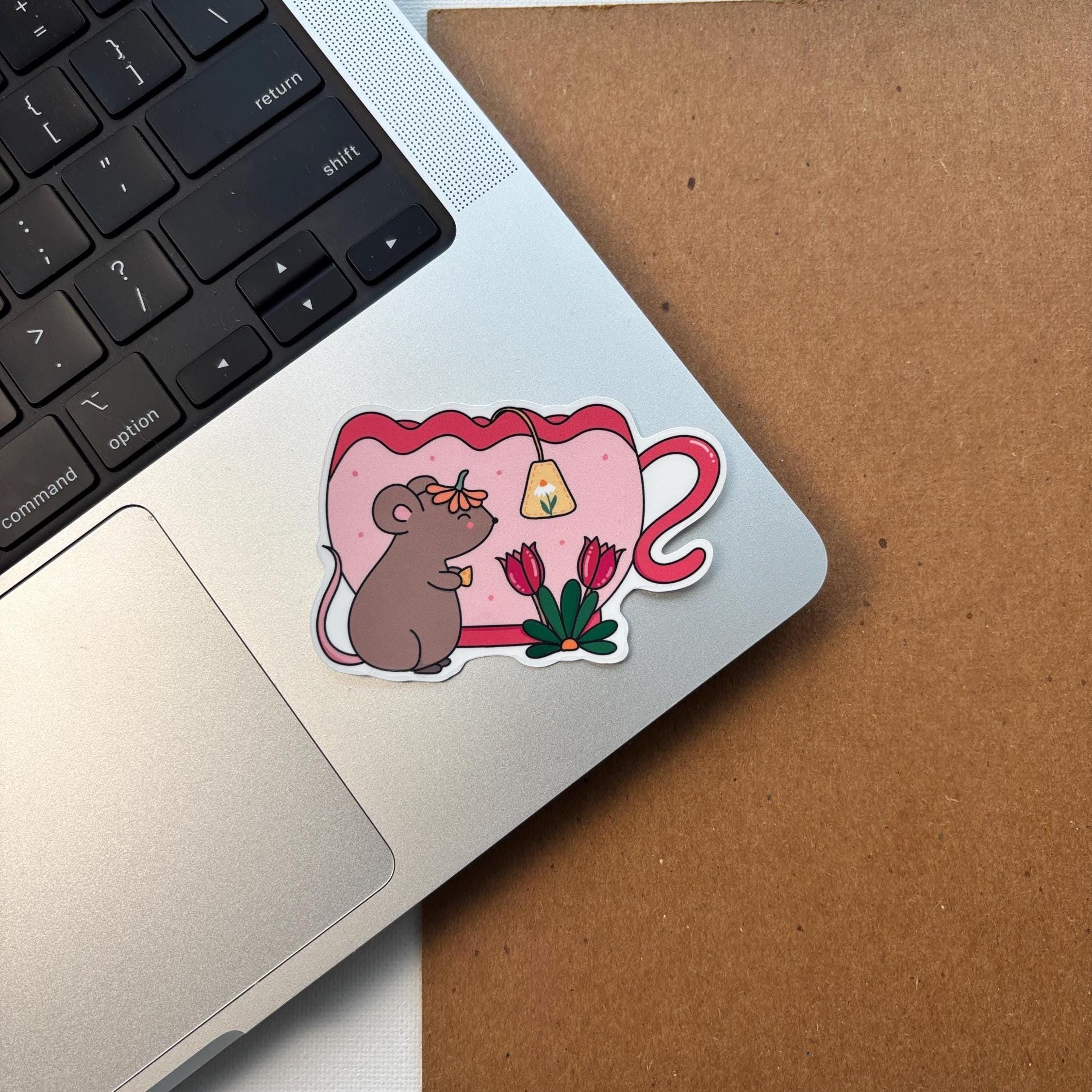 Teacup Mouse Vinyl Sticker