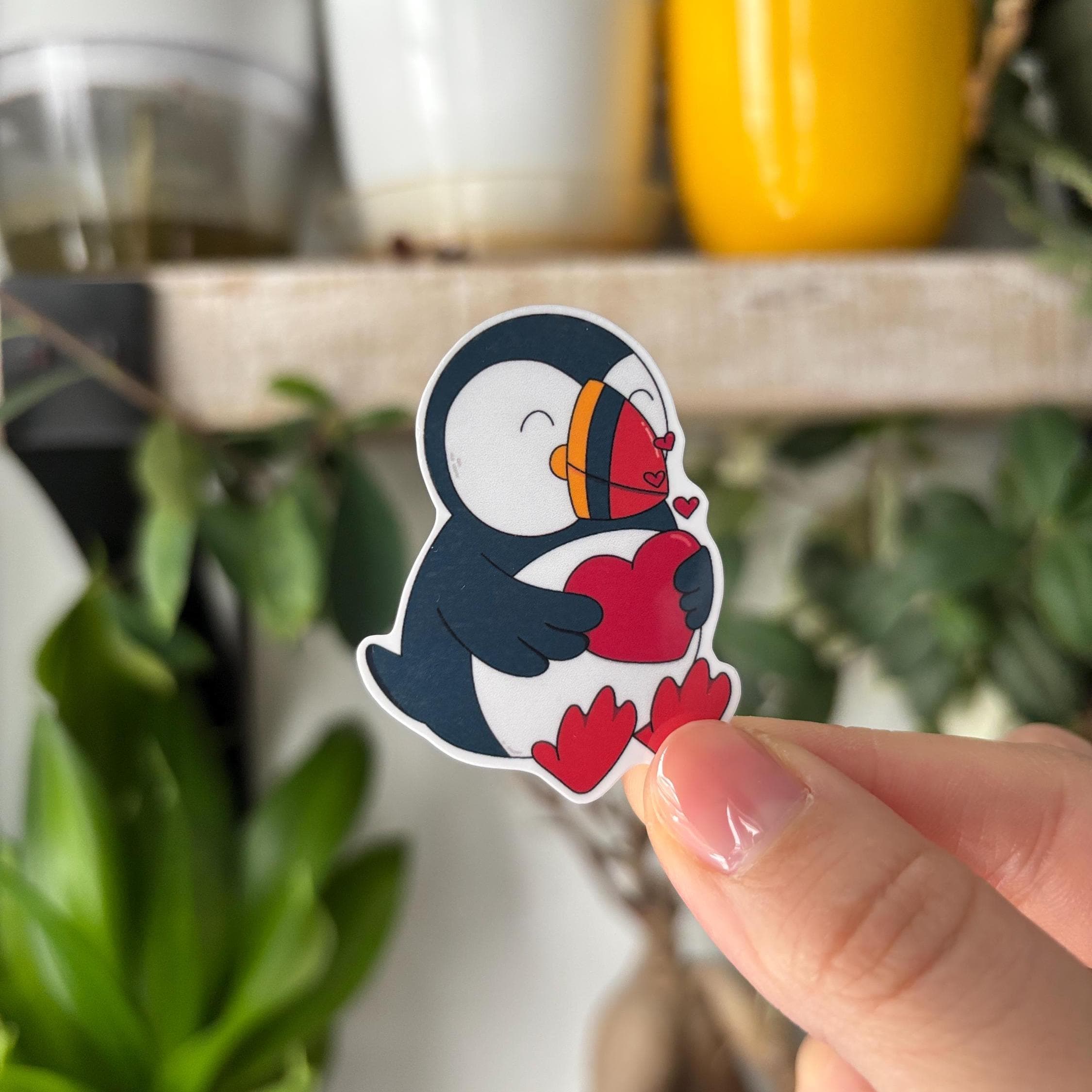 Love Puffin Vinyl Sticker