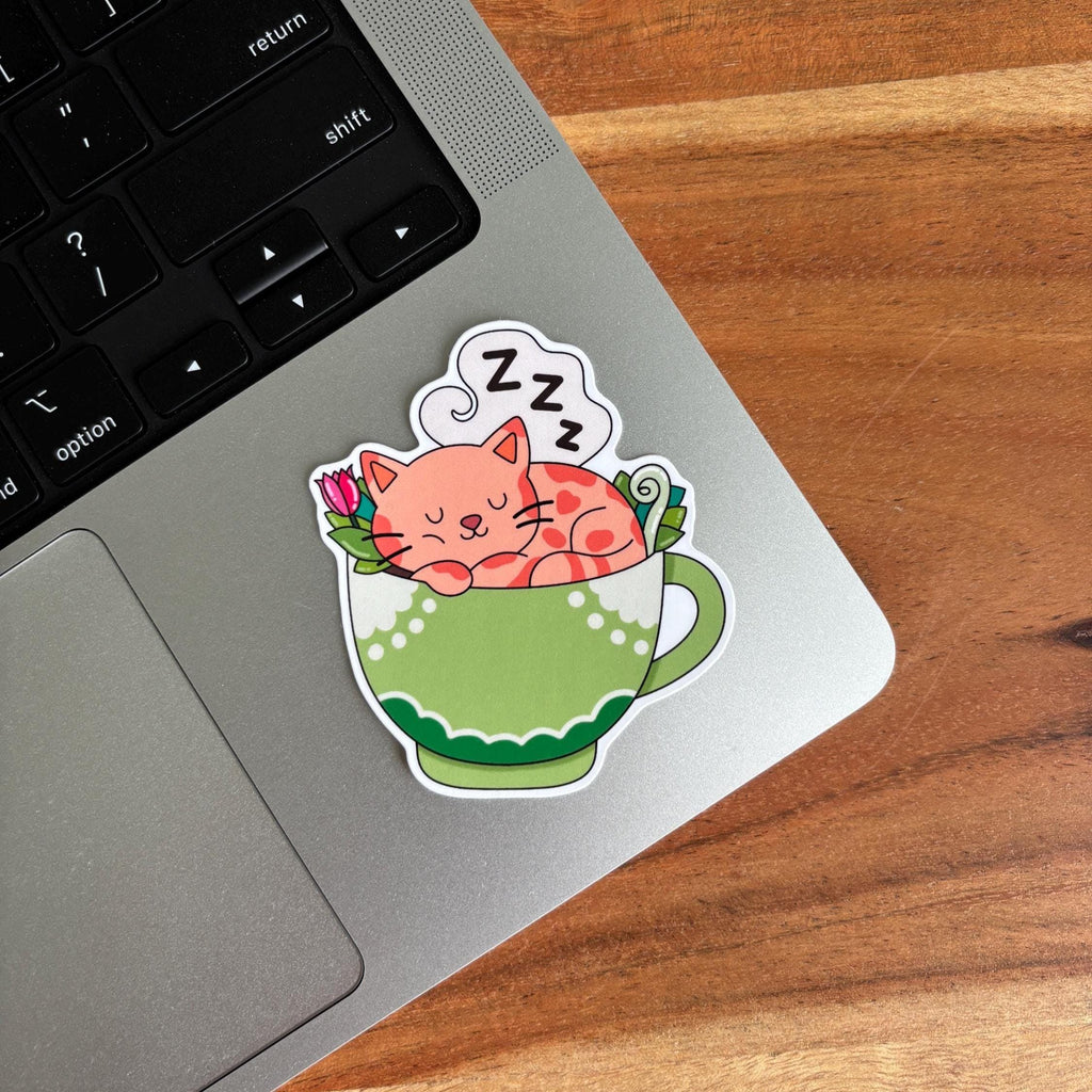 Sleepy Cat Vinyl Sticker
