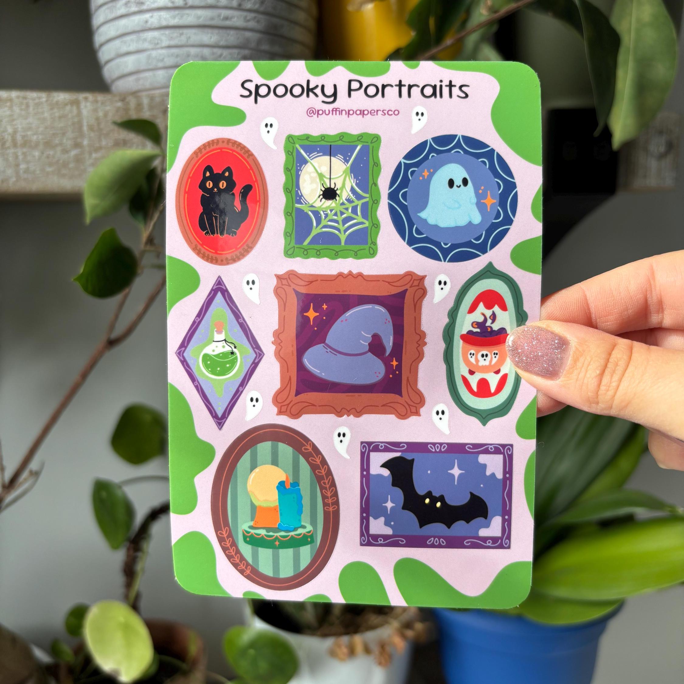 Spooky Portraits Sticker Sheet