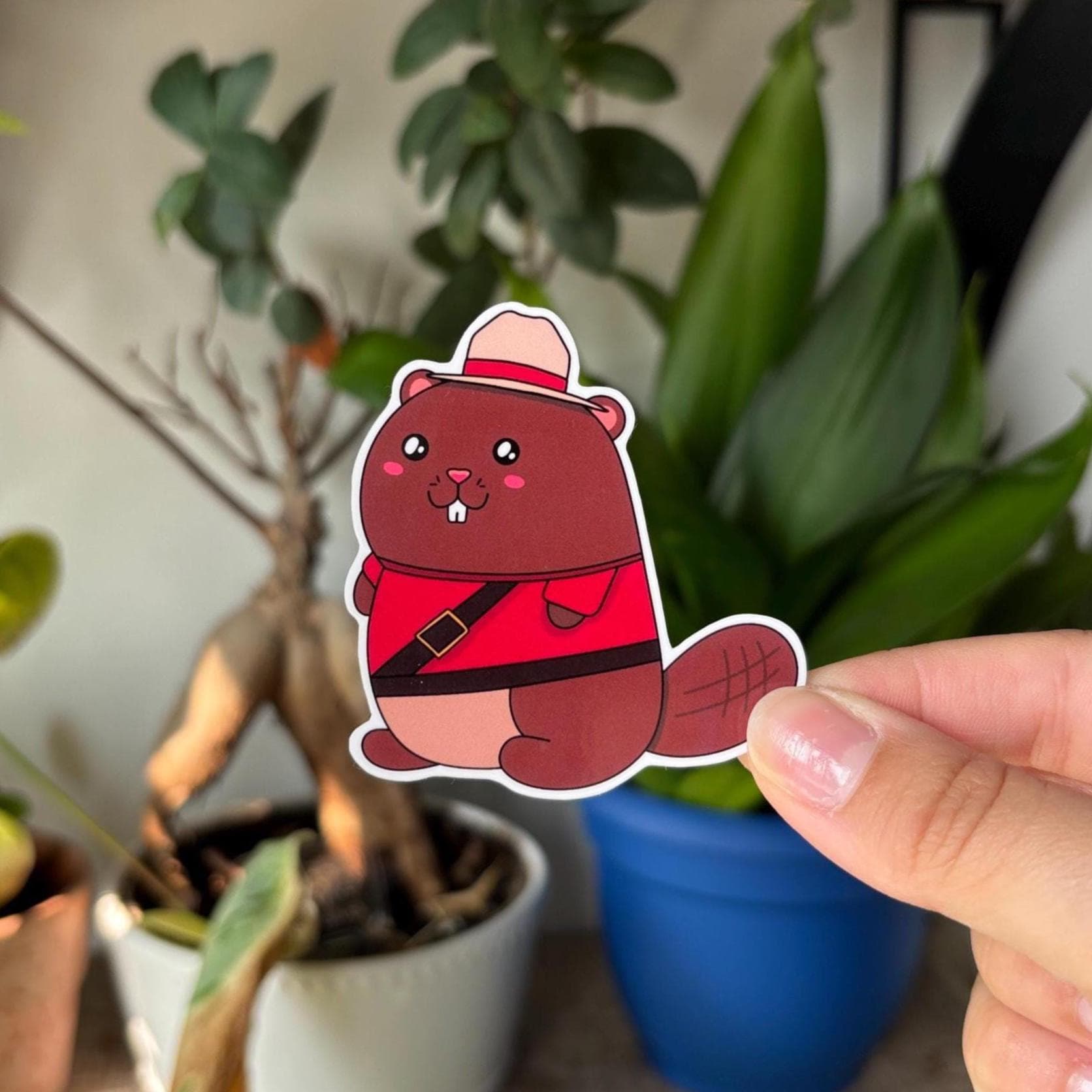 Canadian Mountie Beaver Vinyl Sticker