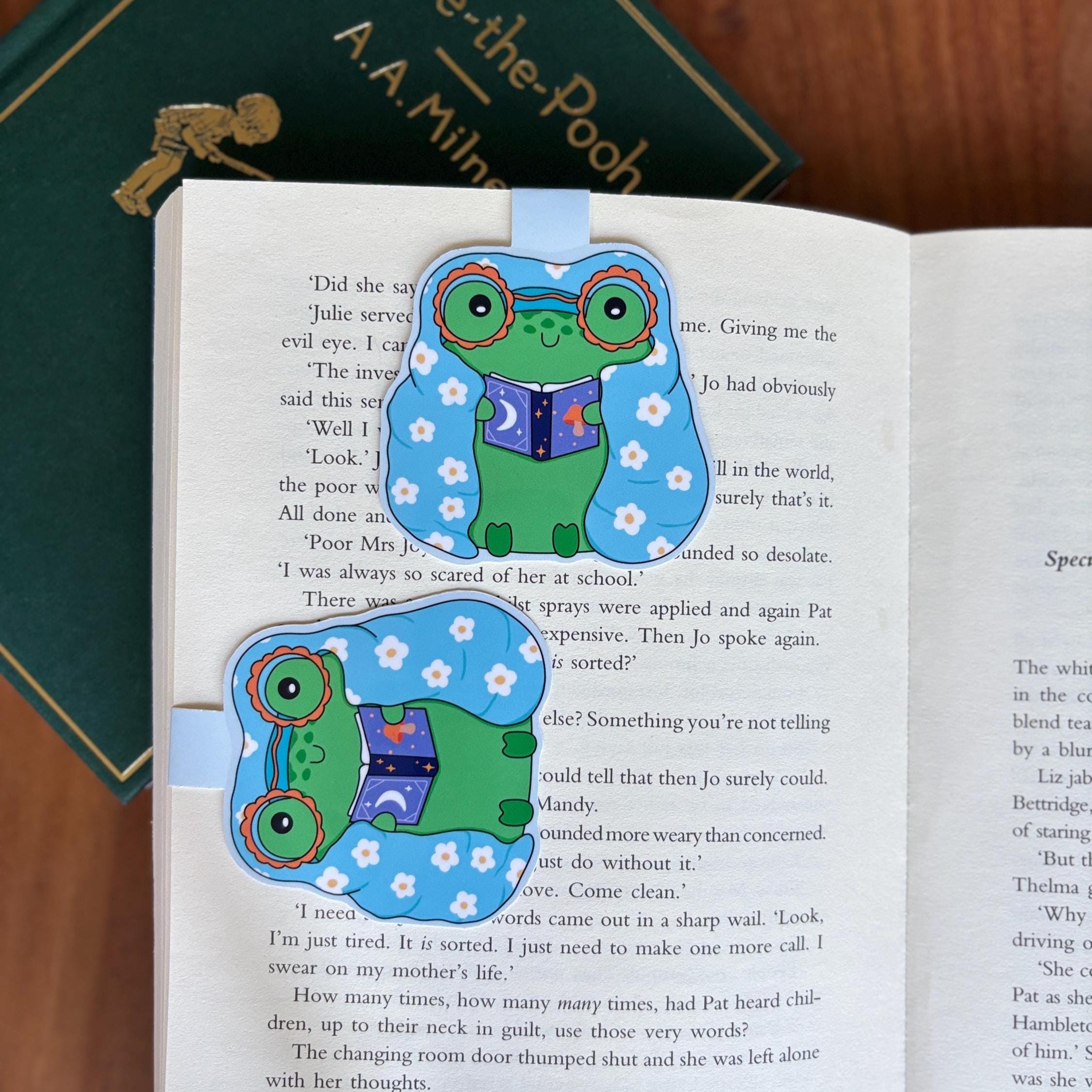 Frog Reading Book Magnetic Bookmark