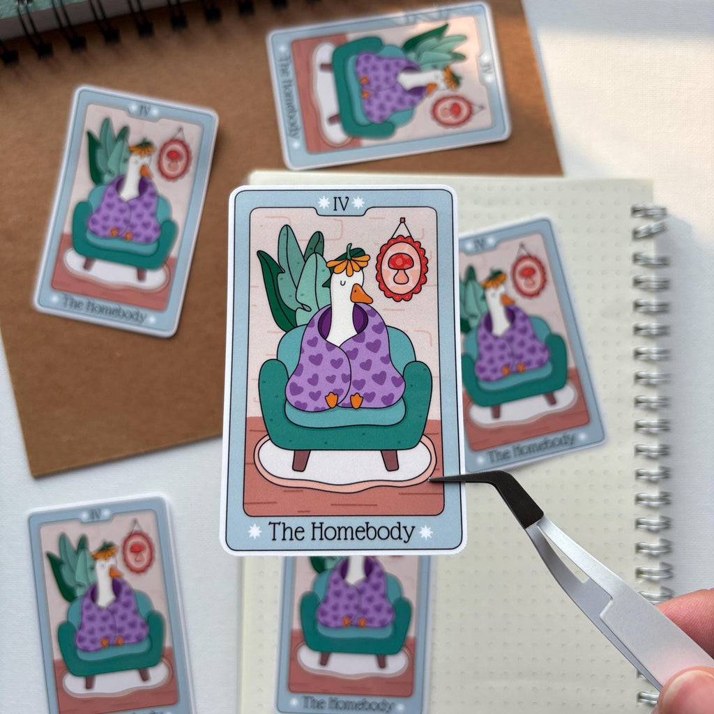 Homebody Tarot Card Vinyl Sticker