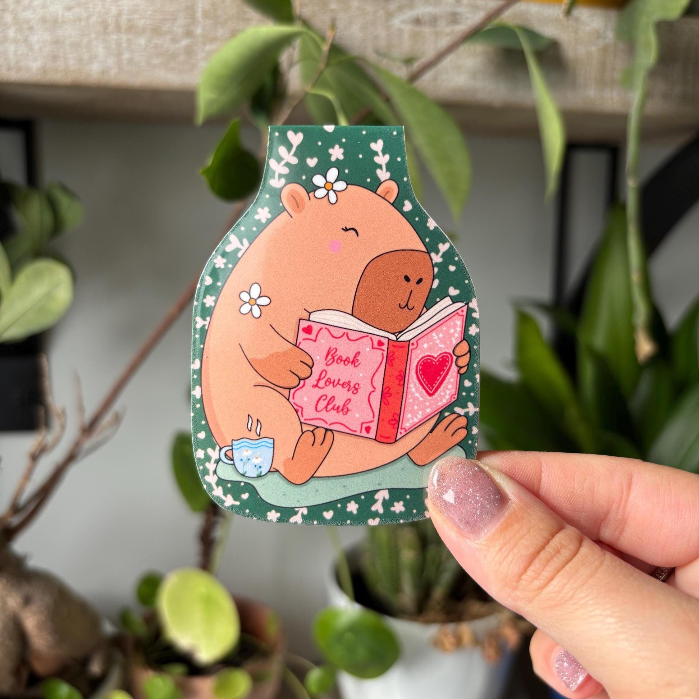 Capybara Reading Magnetic Bookmark