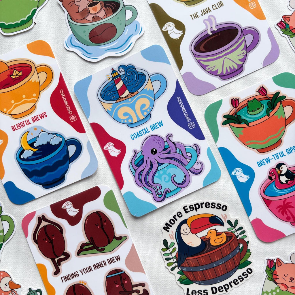Coffee Sticker Set Vinyl Sticker