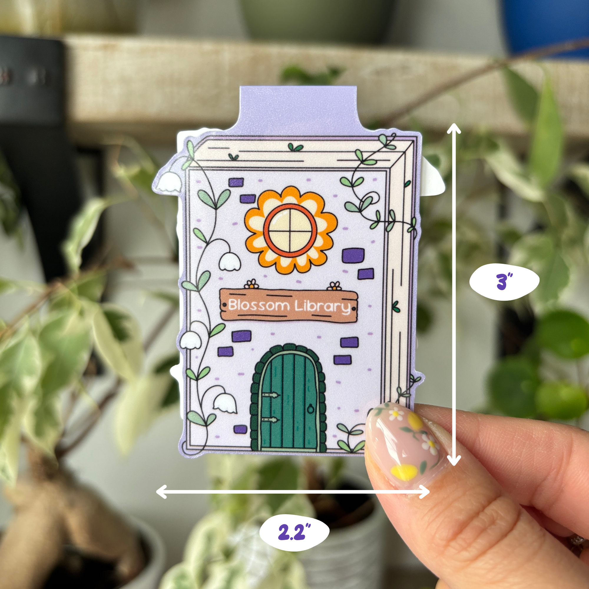 Blossom Library Magnetic Bookmark