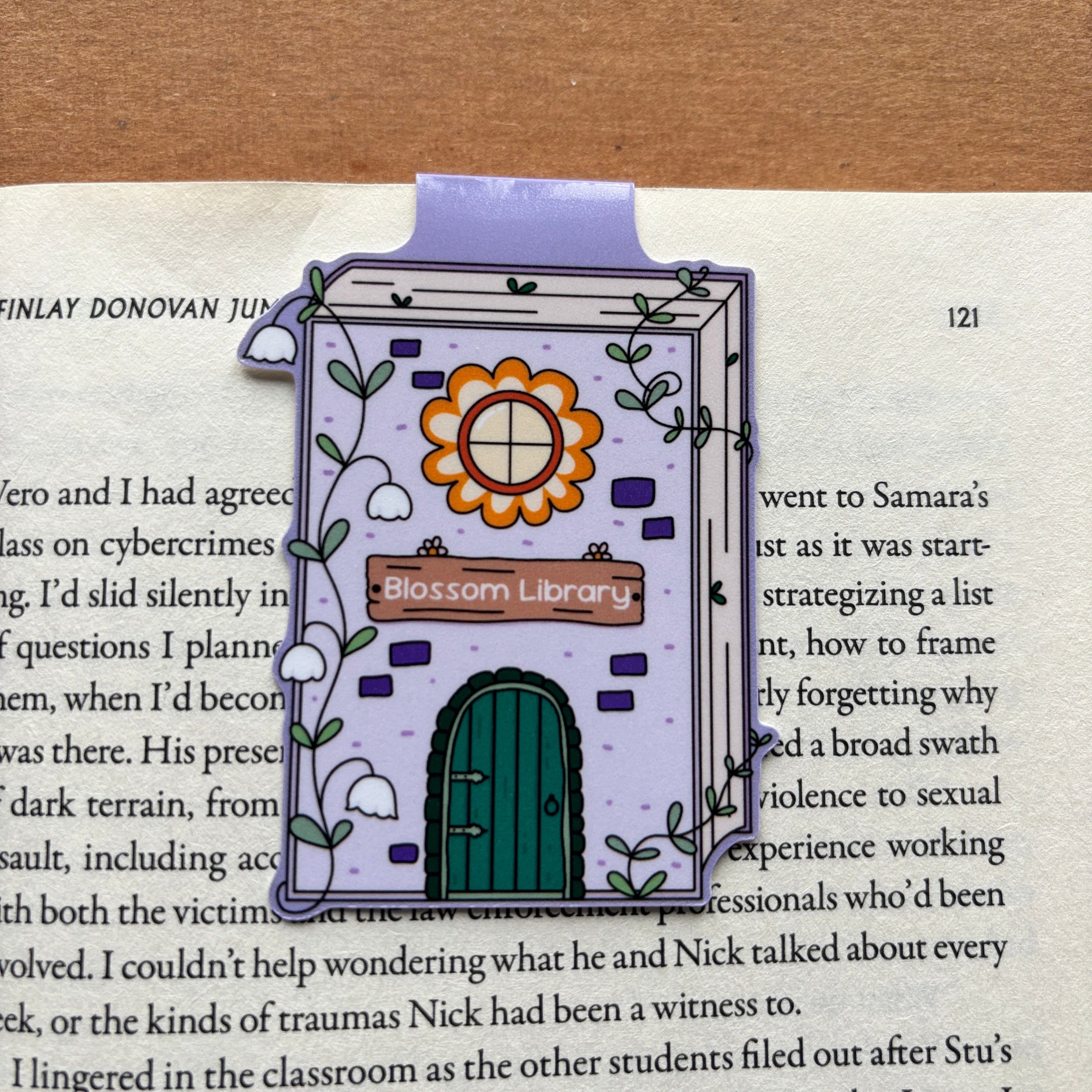 Blossom Library Magnetic Bookmark
