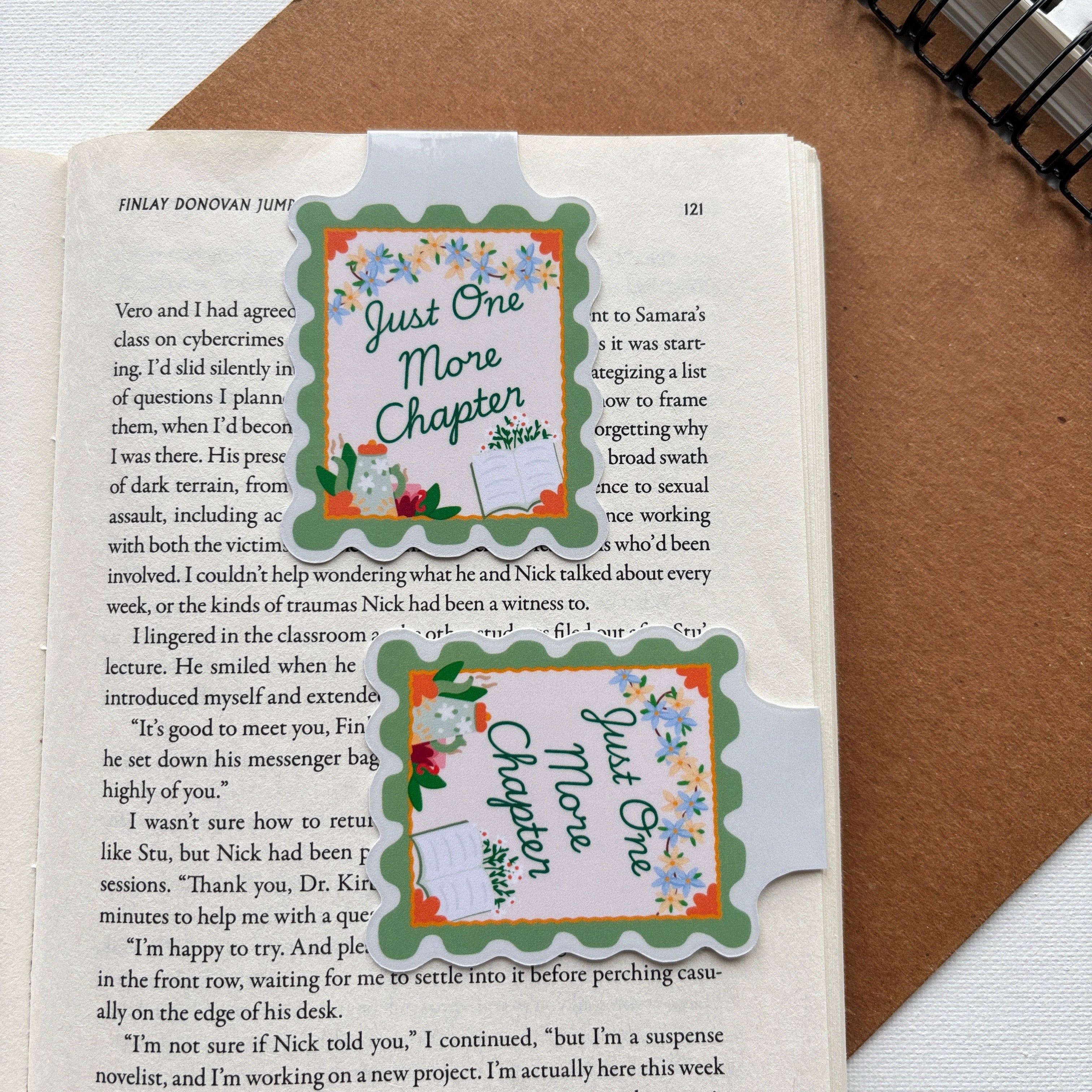 Just One More Chapter Stamp Magnetic Bookmark