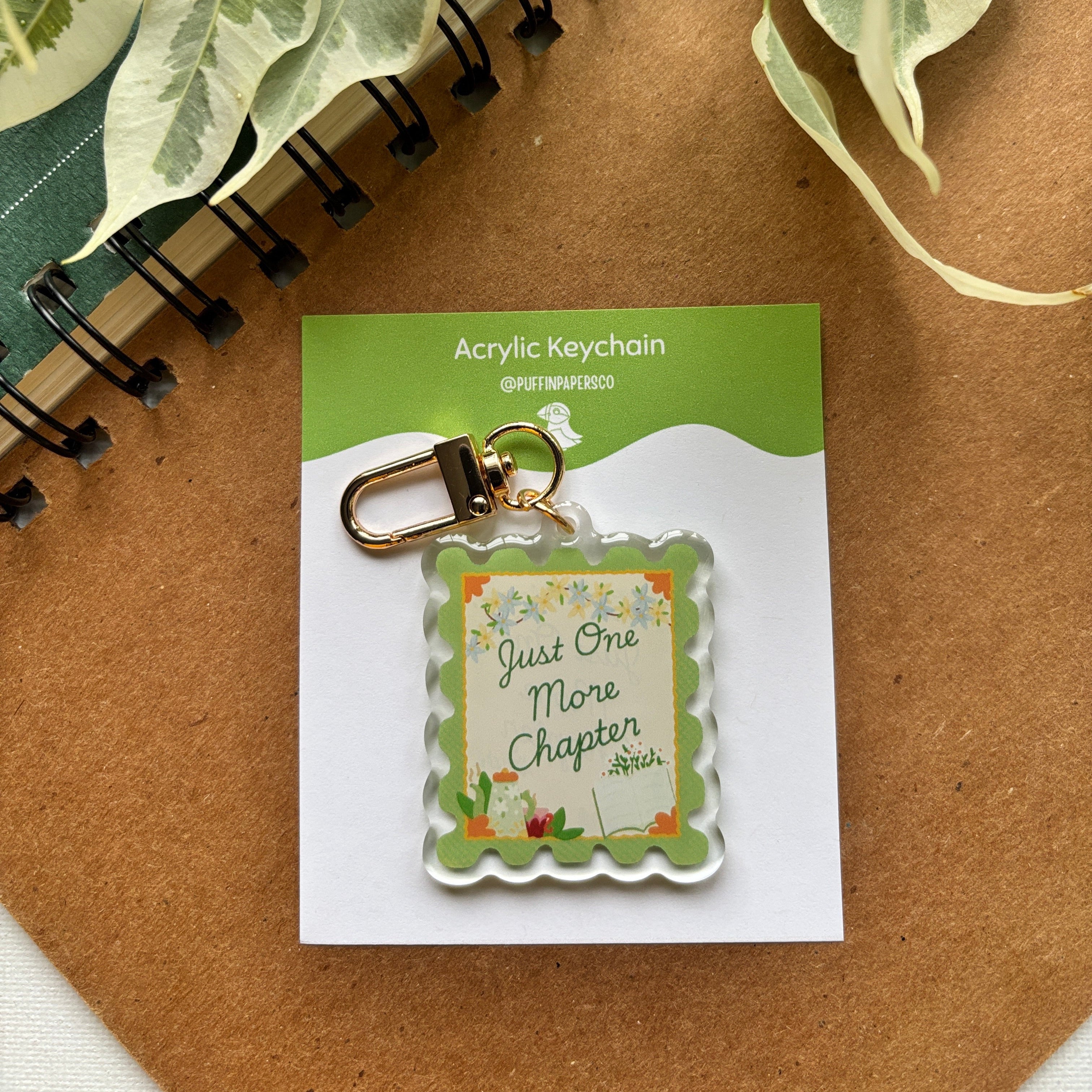Just One More Chapter Stamp Acrylic Keychain