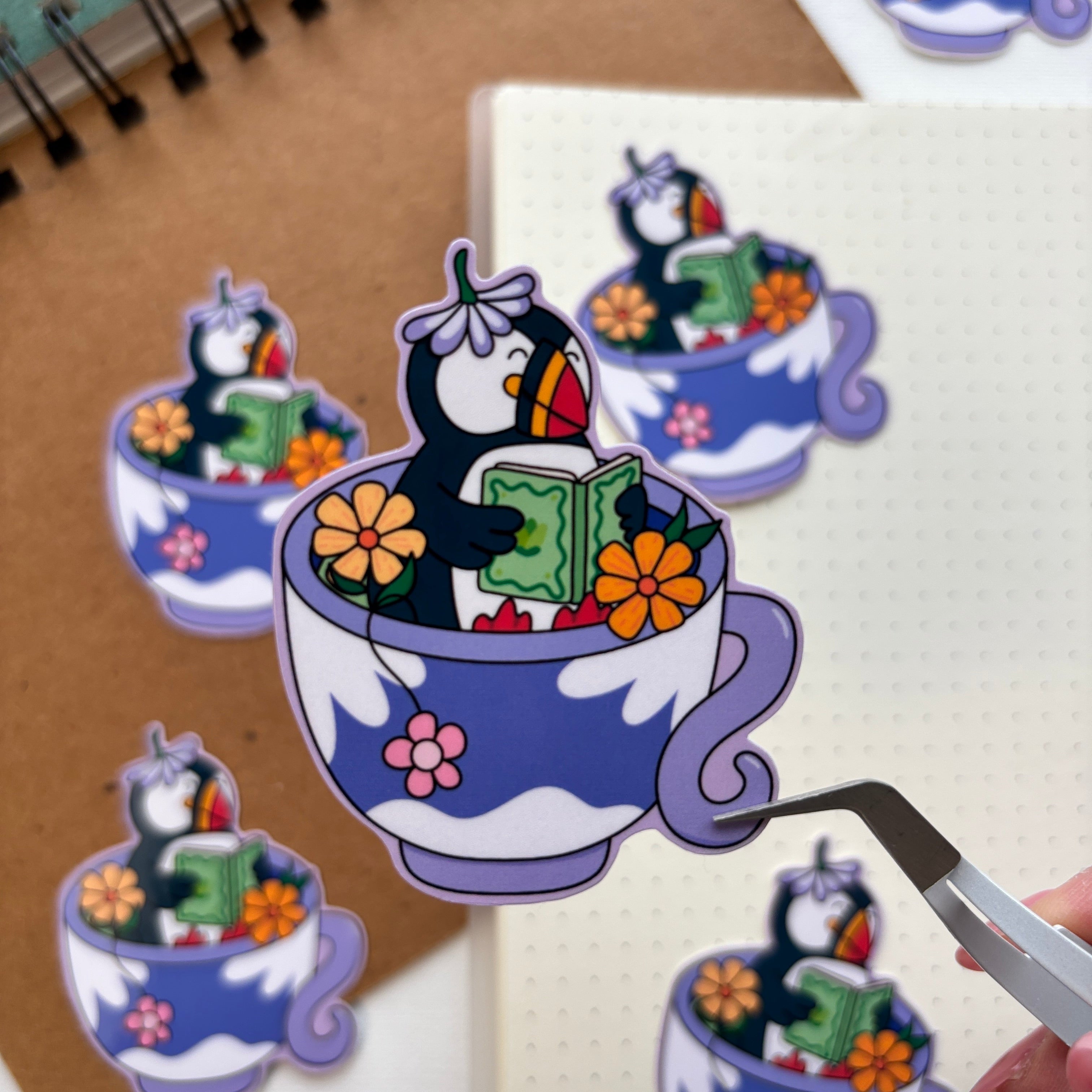 Cozy Puffin Reading