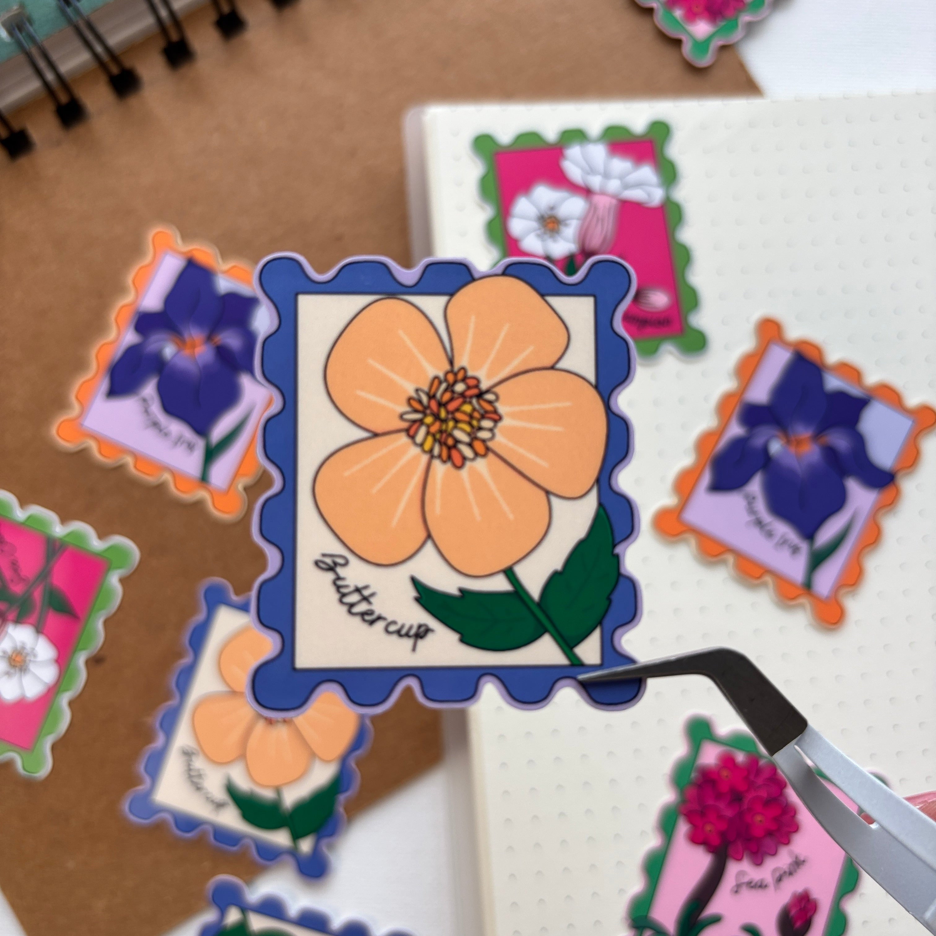 Coastal Flower Stamps Sticker Pack