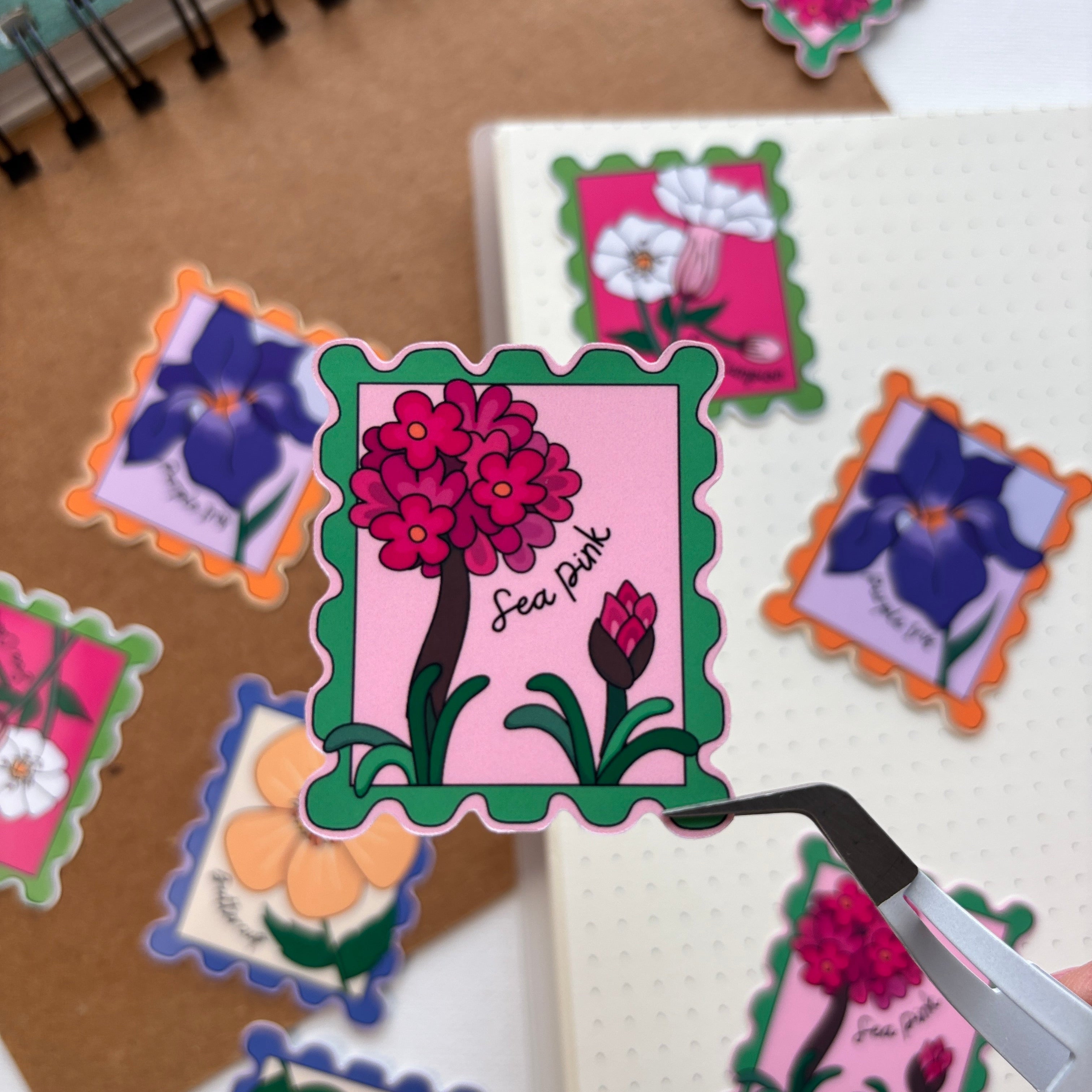 Coastal Flower Stamps Sticker Pack