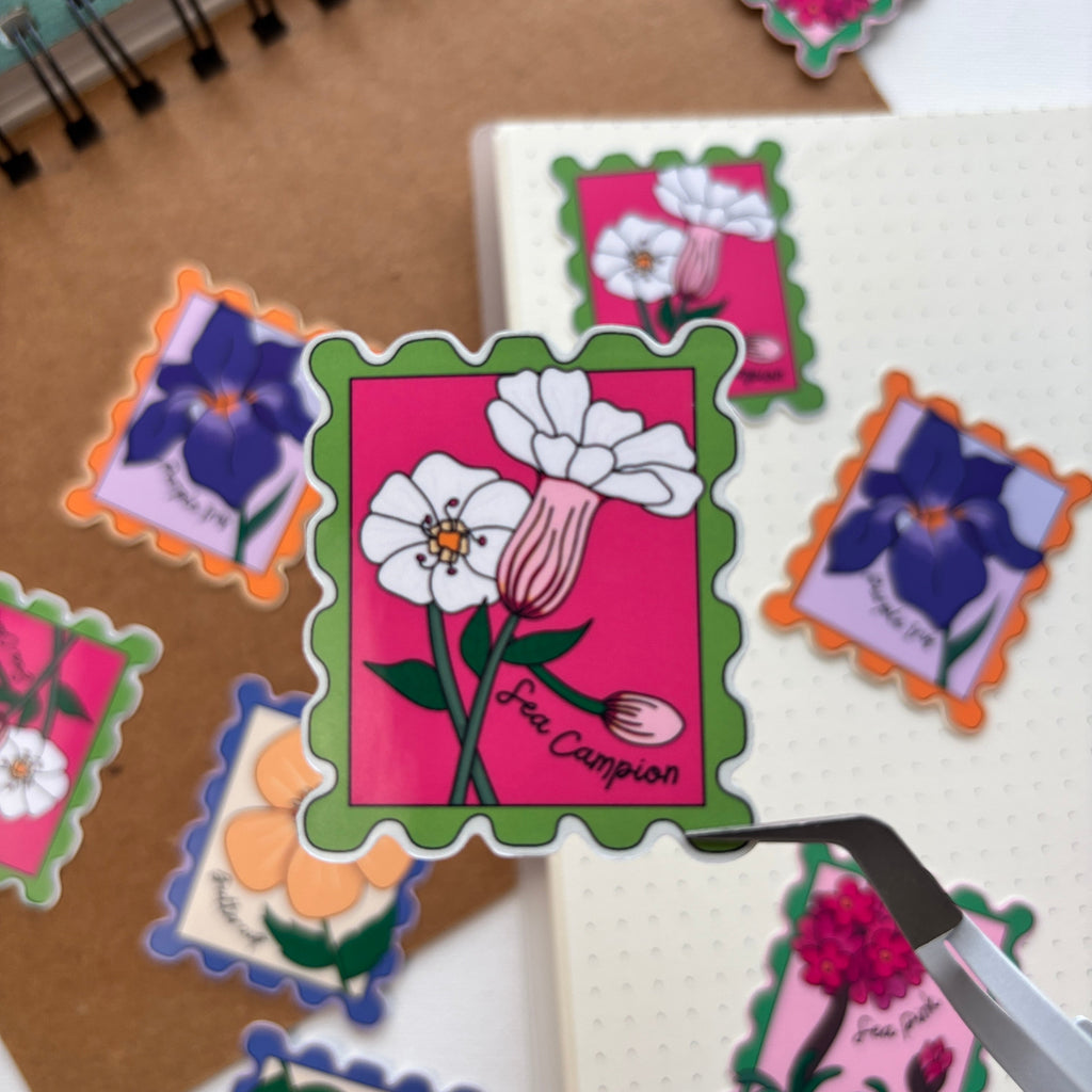 Coastal Flower Stamps Sticker Pack