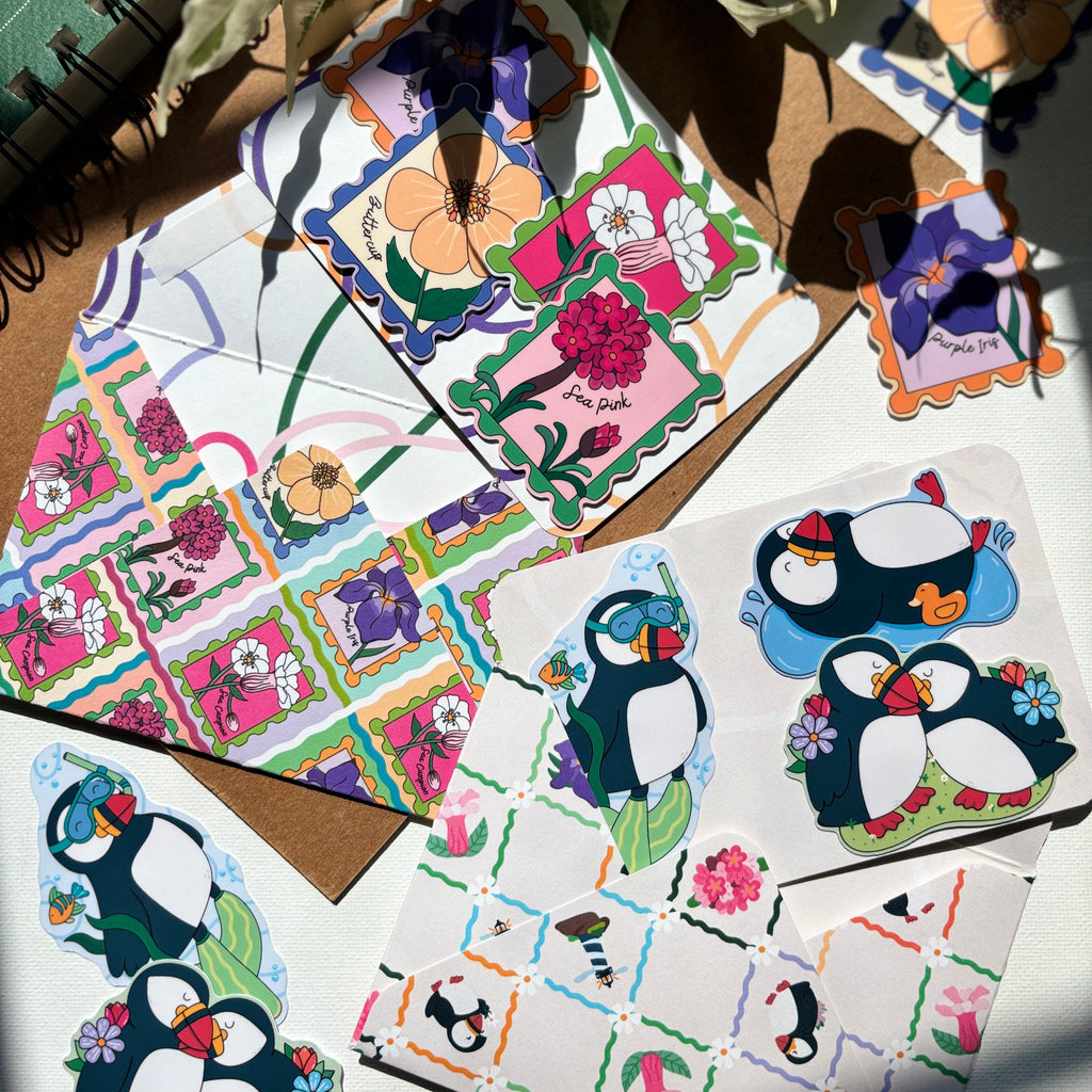 Coastal Flower Stamps Sticker Pack