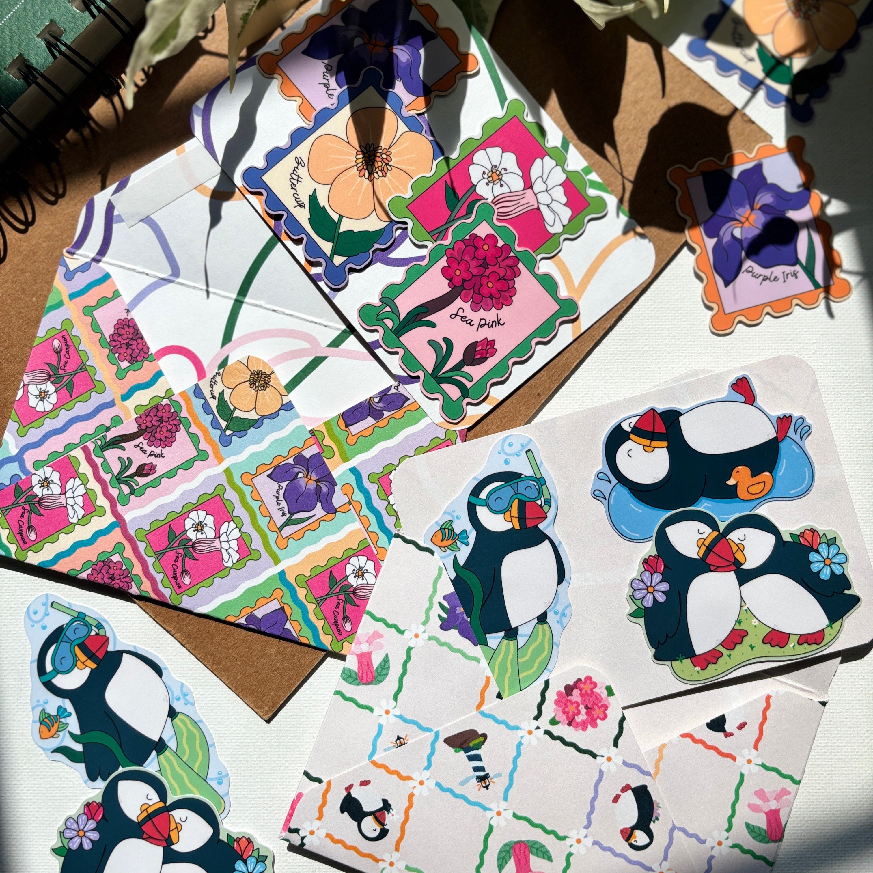 Coastal Flower Stamps Sticker Pack