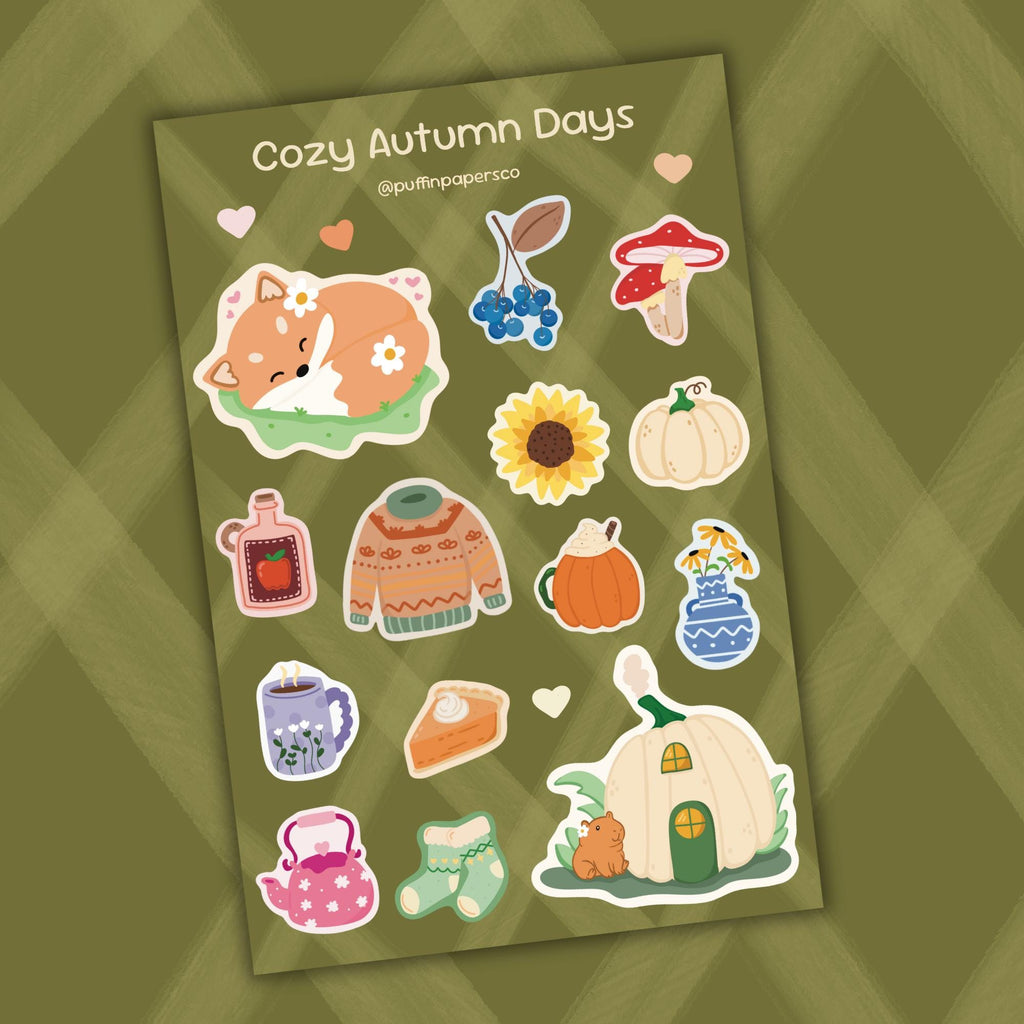 Cozy Autumn Days Sticker Sheet