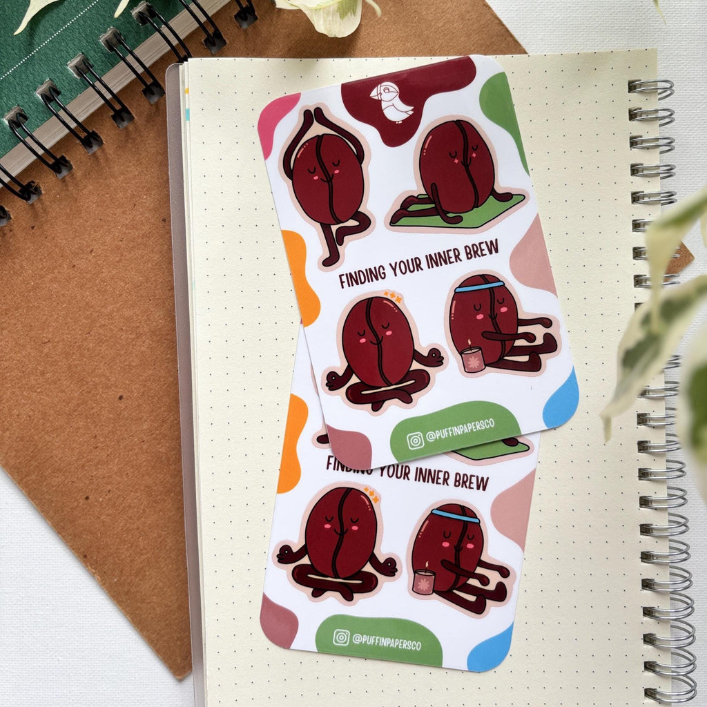 Coffee Beans Yoga Set Vinyl Sticker