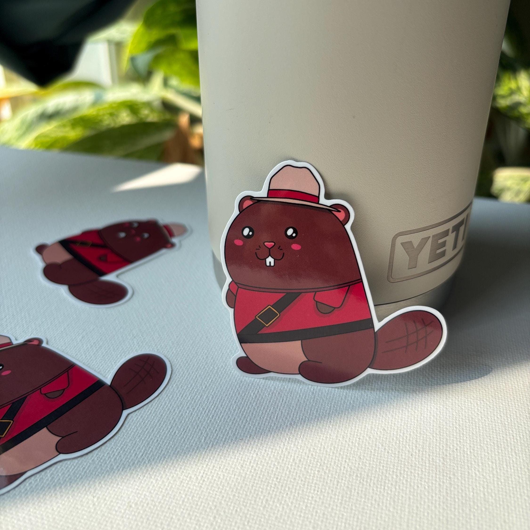 Canadian Mountie Beaver Vinyl Sticker