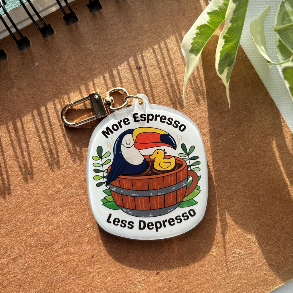 More Espresso Less Depresso Acrylic Keychain