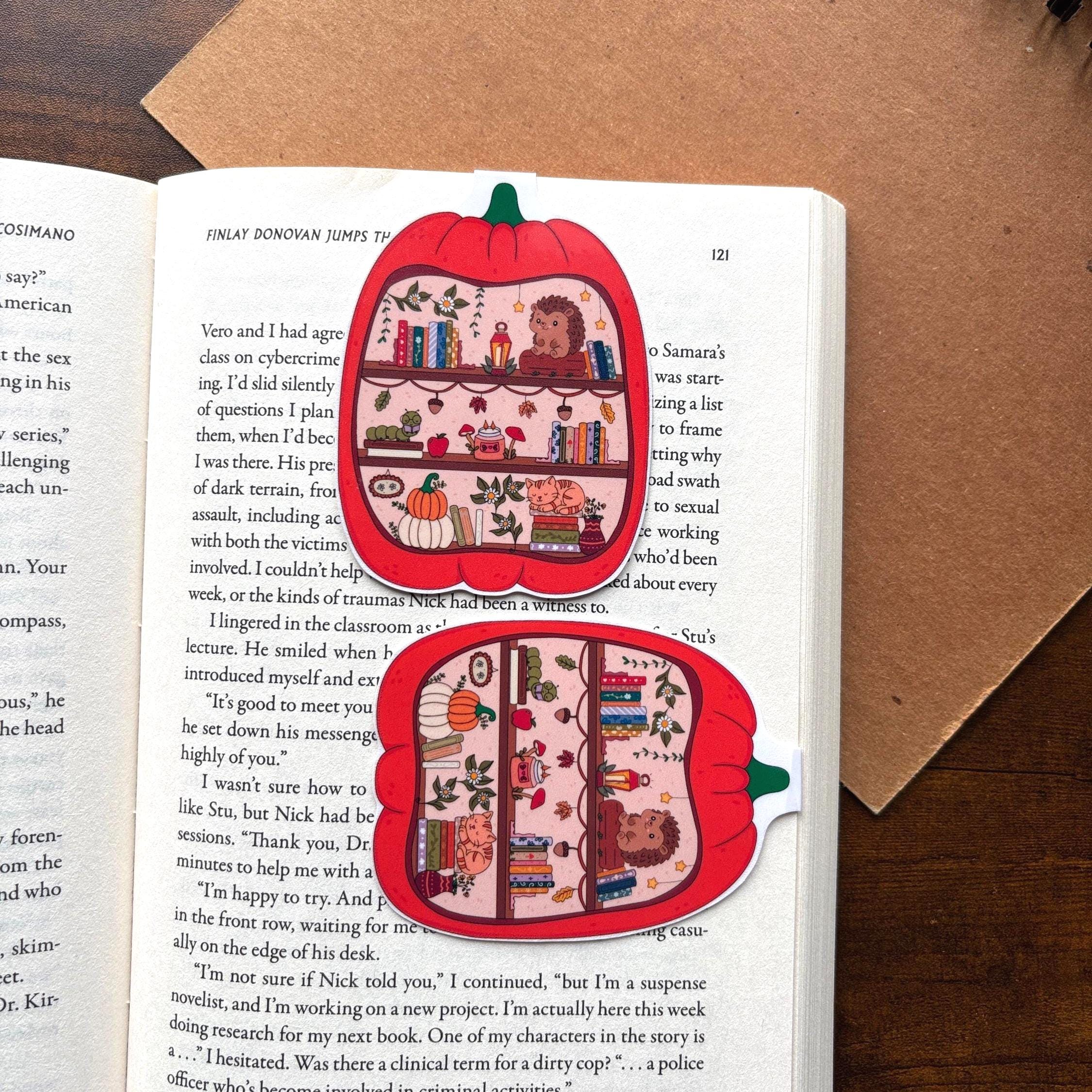 Pumpkin Library Magnetic Bookmark