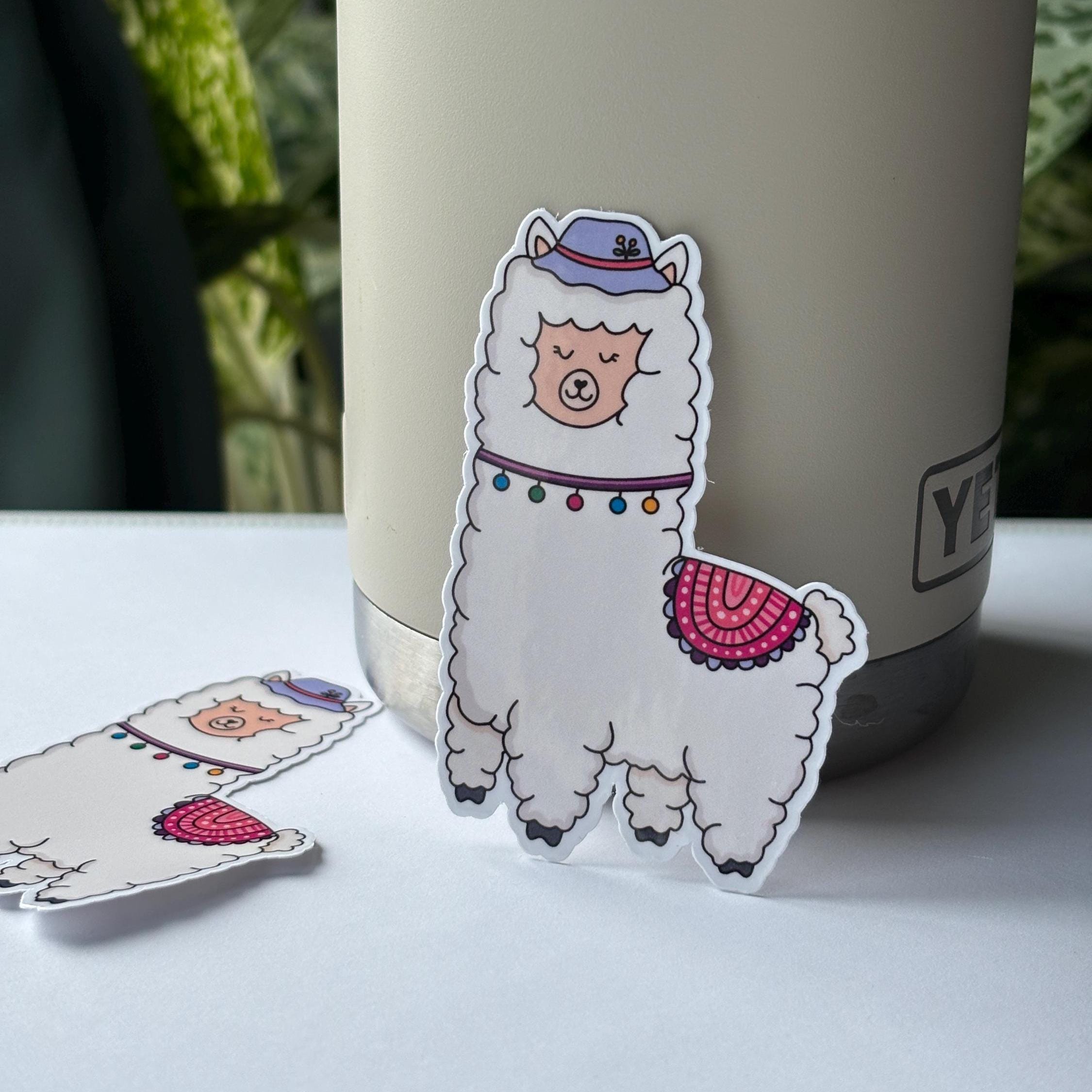 Happy Llama Vinyl Sticker
